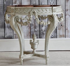 Louis XVI Style Round Console Table
