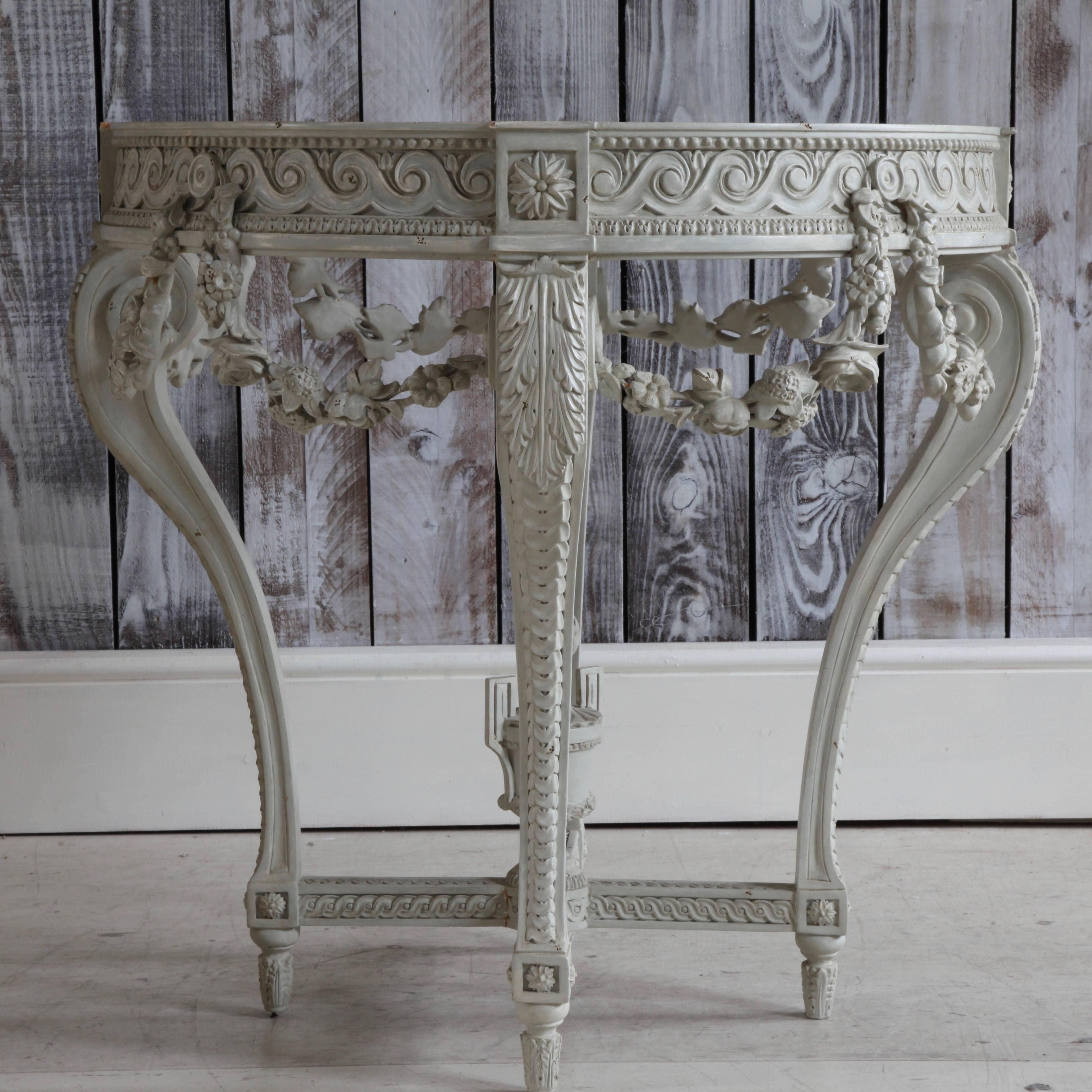 British Louis XVI Style Round Console Table
