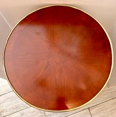 Louis XVI Style Round Side Table with Polished Brass Rim Gallery
