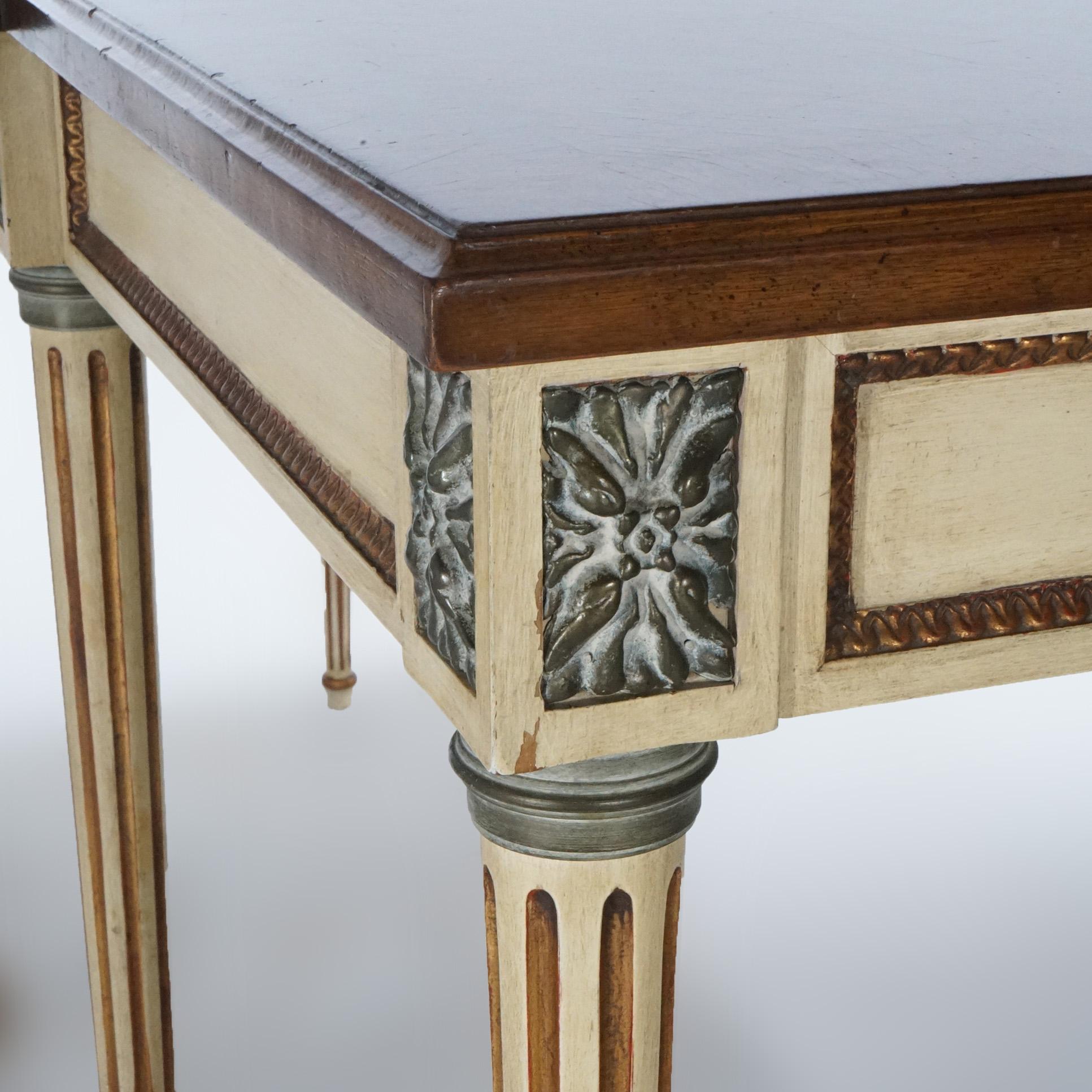 Louis XVI Style Satinwood & Polychrome Console or Sofa Table, 20th Century For Sale 5