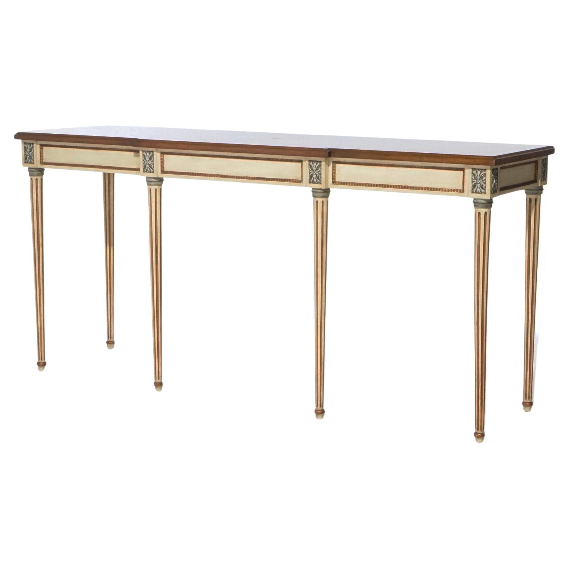 Louis XVI Style Satinwood & Polychrome Console or Sofa Table, 20th Century For Sale