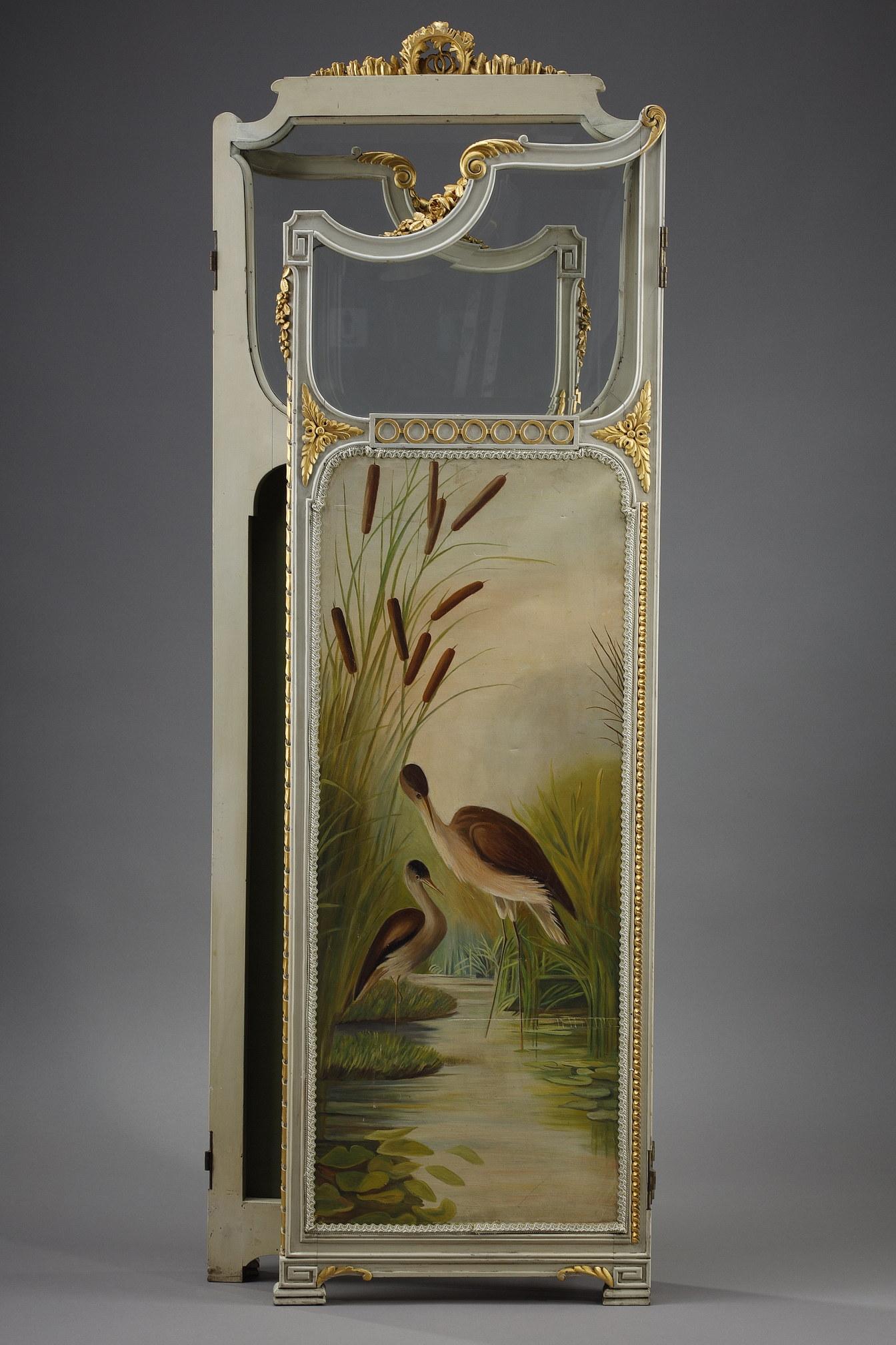 Louis XVI Style Screen in Carved Wood with Waders 3