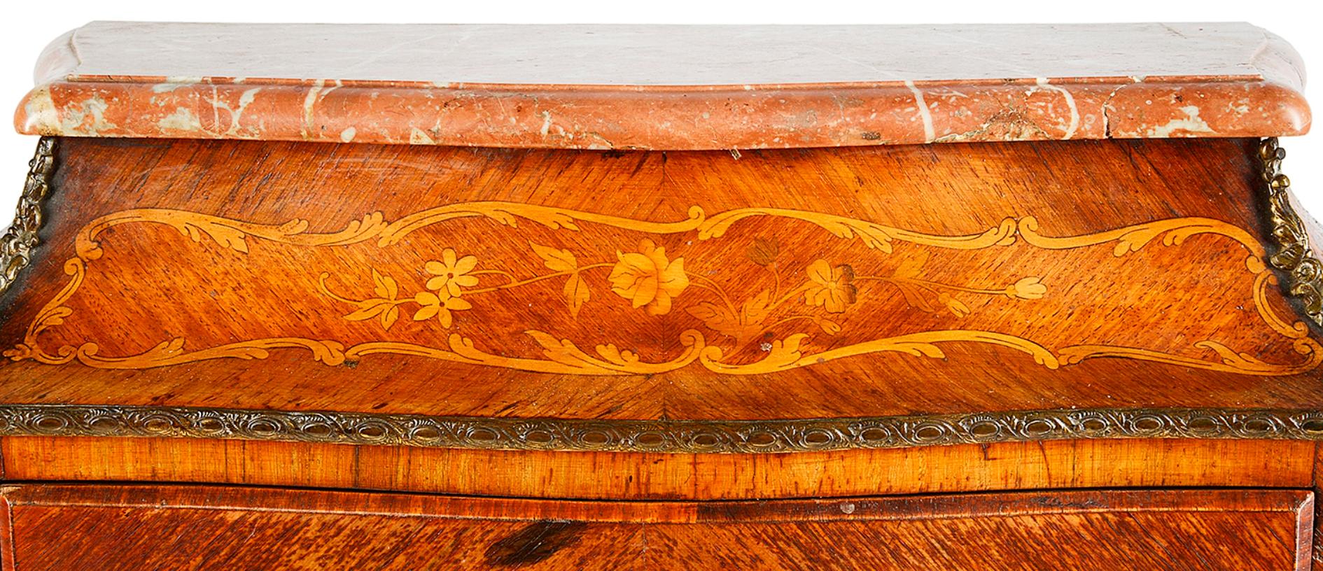 19th Century Louis XVI Style marquetry inlaid Secrétaire abattant. For Sale