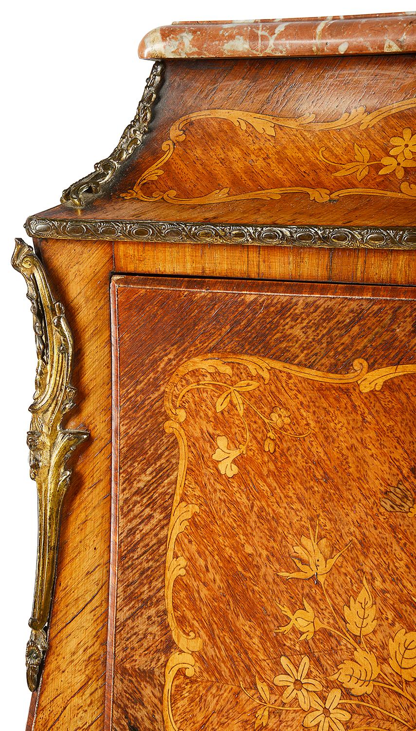 Mahogany Louis XVI Style marquetry inlaid Secrétaire abattant. For Sale