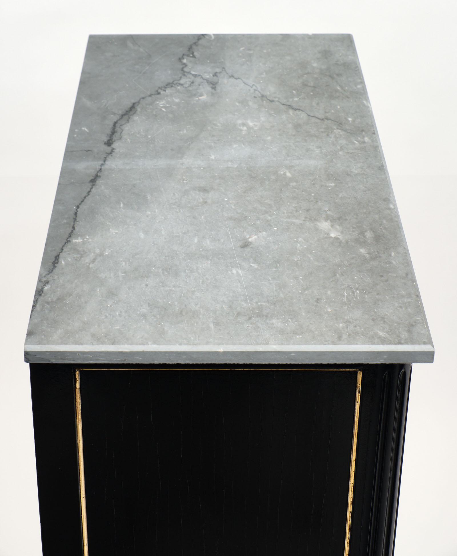 Early 20th Century Louis XVI Style Semainier with Gray Marble Top