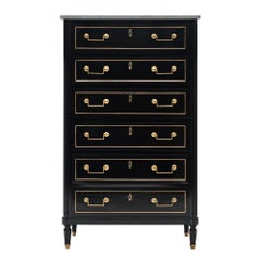 Louis XVI Style Semainier with Gray Marble Top