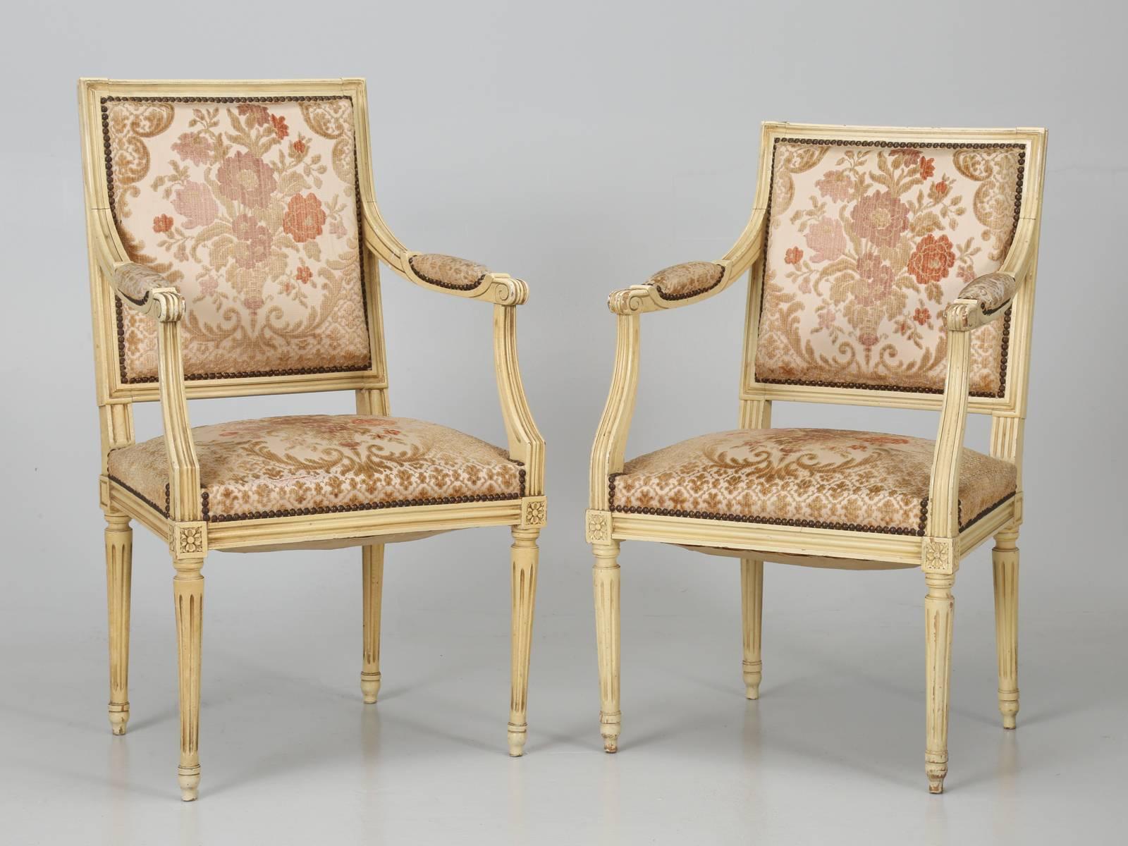 Louis XVI Style Set of Eight French Dining Chairs, circa 1950s  6