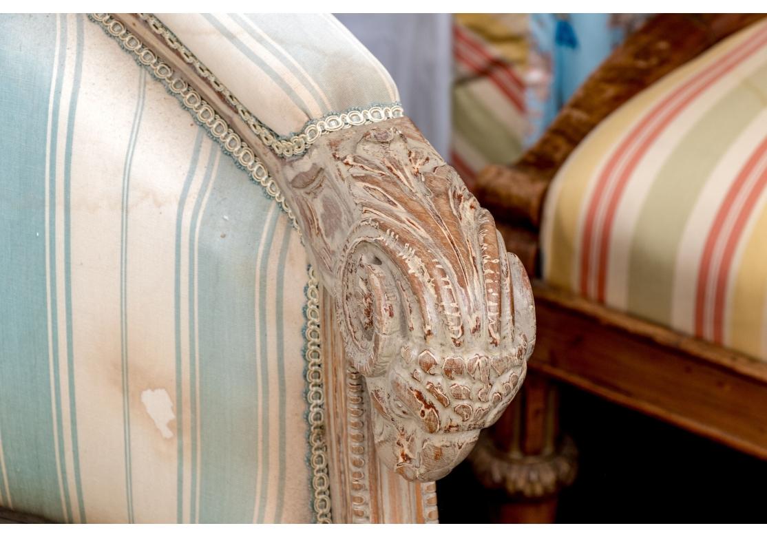 Louis XVI Style Settee With Ram's Head Arms And Bird Crest - For Restoration For Sale 5