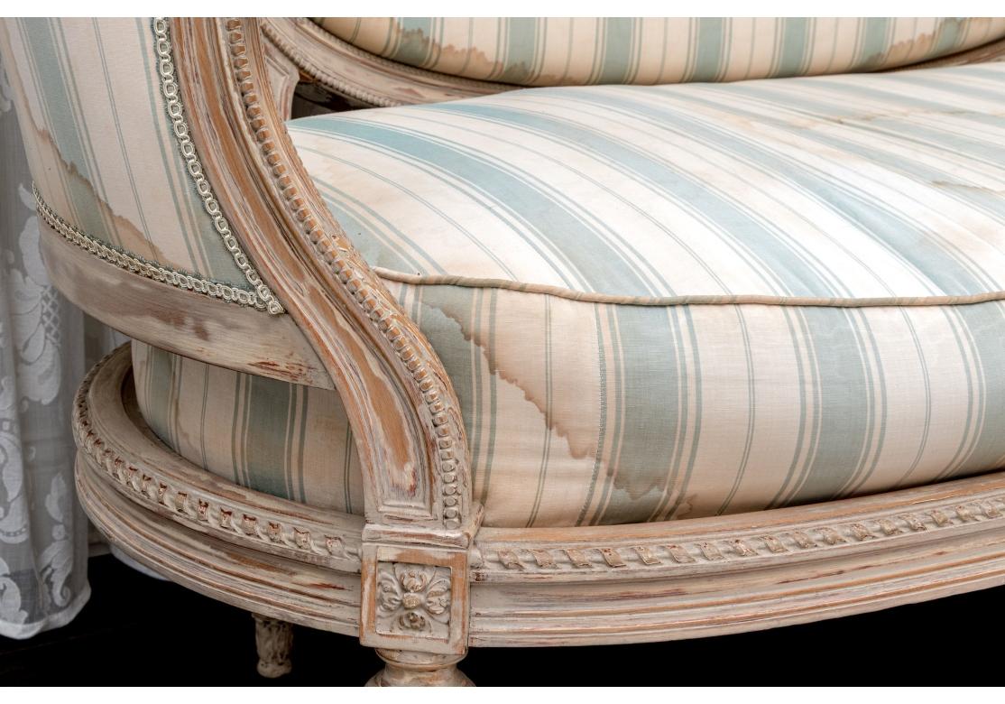 Louis XVI Style Settee With Ram's Head Arms And Bird Crest - For Restoration For Sale 1