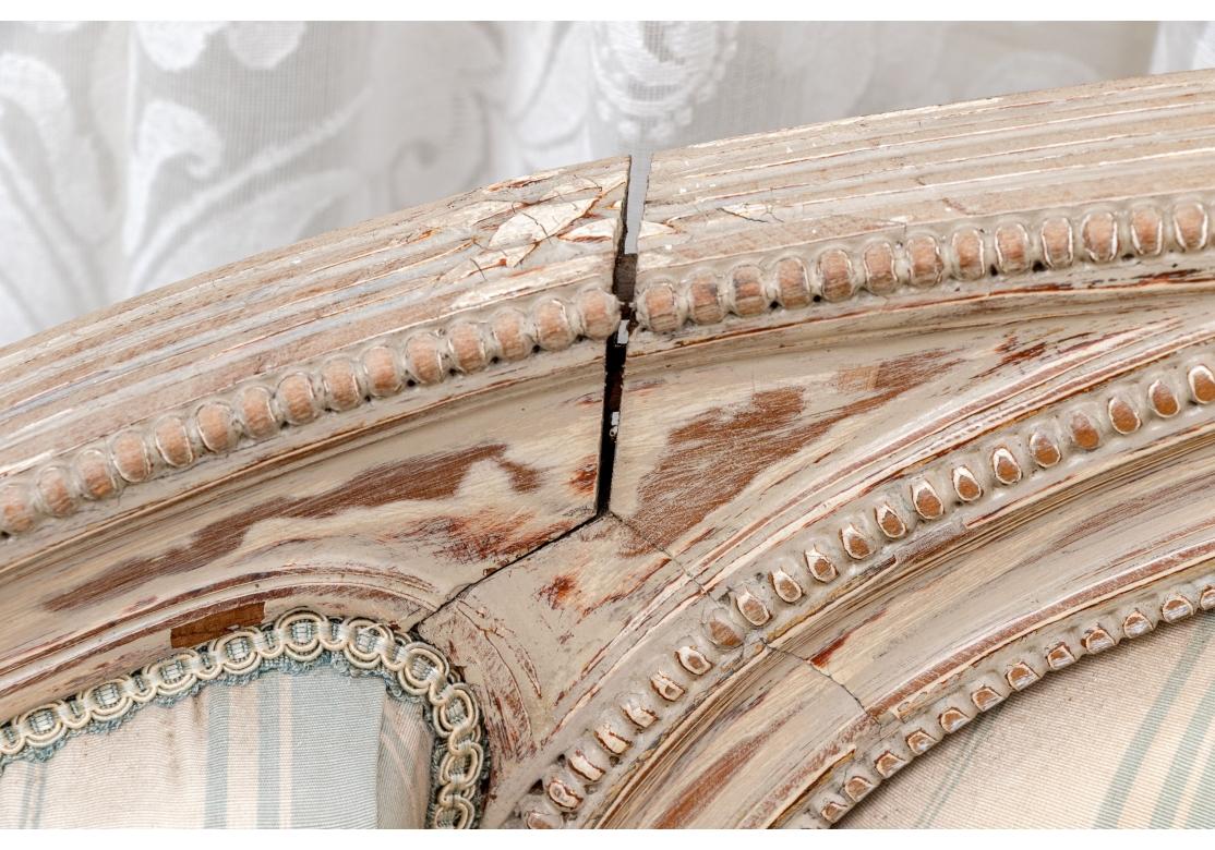 Louis XVI Style Settee With Ram's Head Arms And Bird Crest - For Restoration For Sale 3