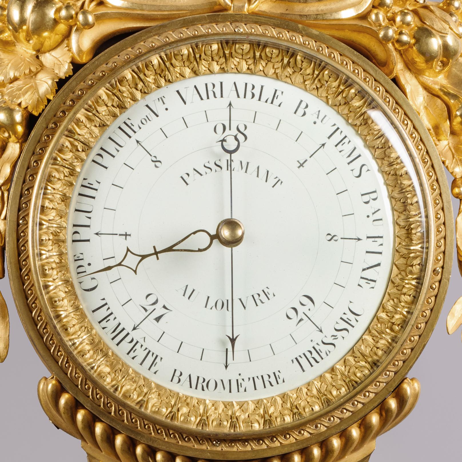 19th Century Louis XVI Style Sèvres Porcelain Mounted Cartel Clock and Barometer Set For Sale