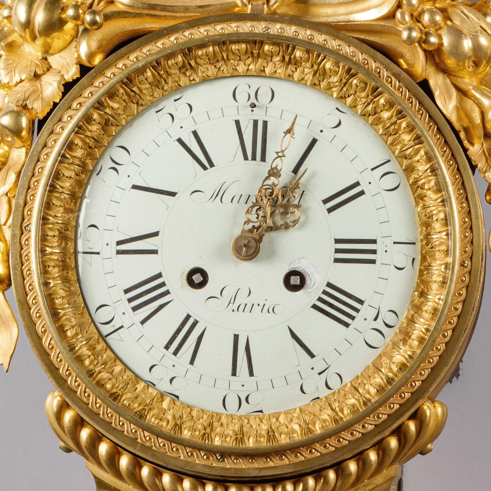 Bronze Louis XVI Style Sèvres Porcelain Mounted Cartel Clock and Barometer Set For Sale