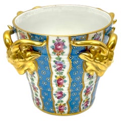 Louis XVI Style Sèvres Style Ram Motif Flower Pot Cache Pot, Carl Thieme Dresden