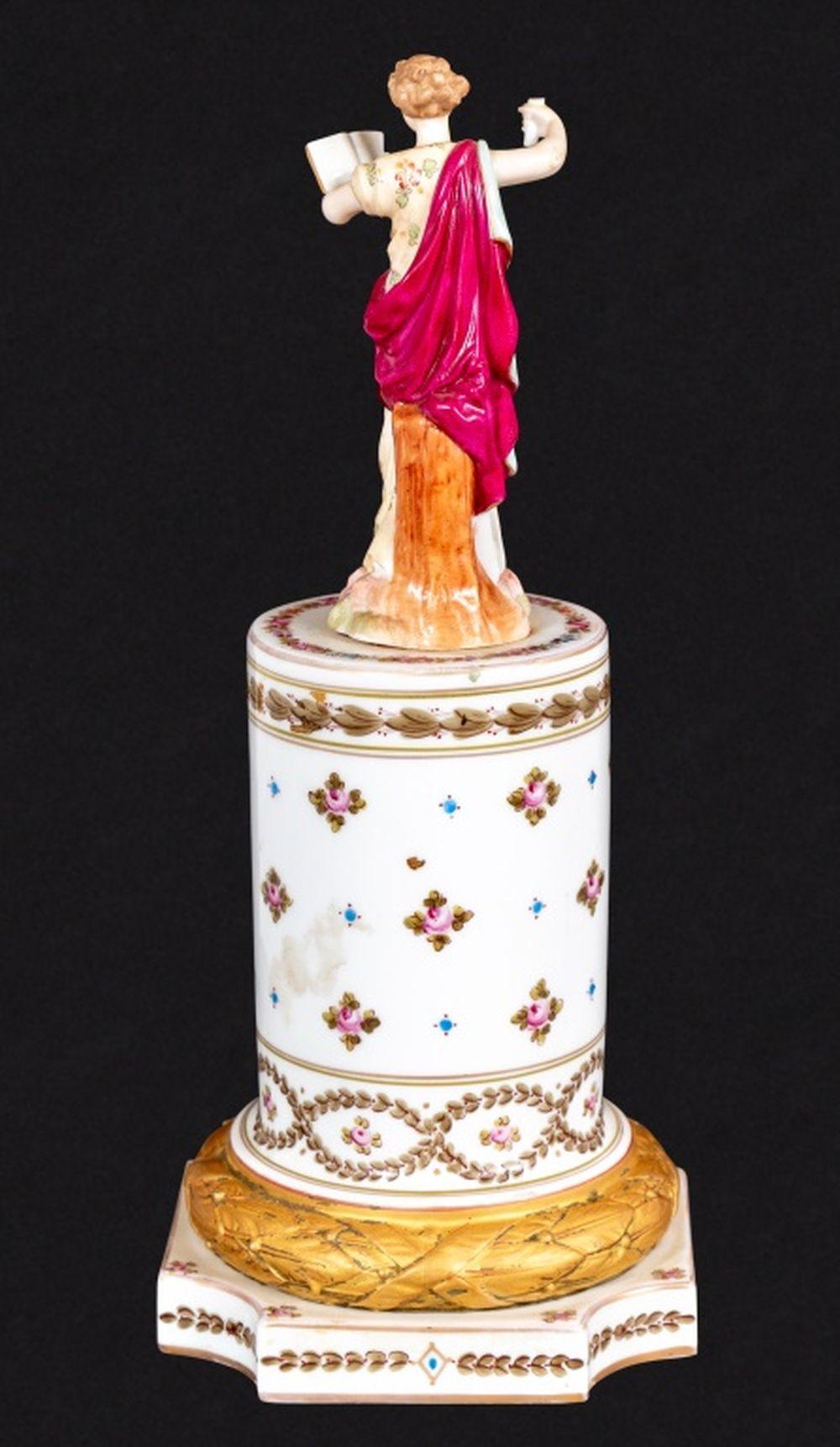 Louis XVI Style Sevres White Ground Figural Clock In Good Condition For Sale In Astoria, NY