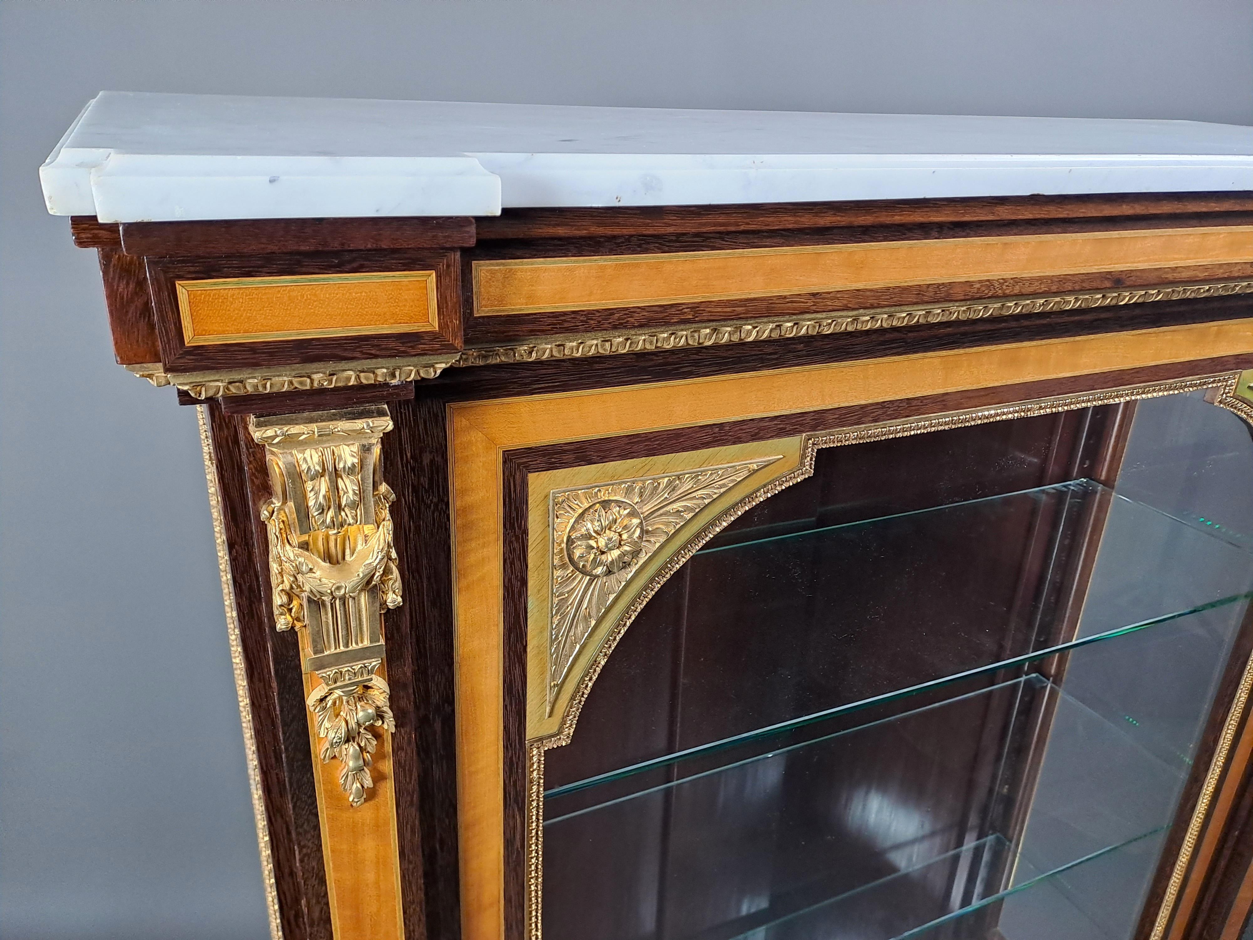 Louis XVI Style Showcase In Marquetry And Gilt Bronze For Sale 3