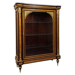 Antique Louis XVI Style Showcase In Marquetry And Gilt Bronze