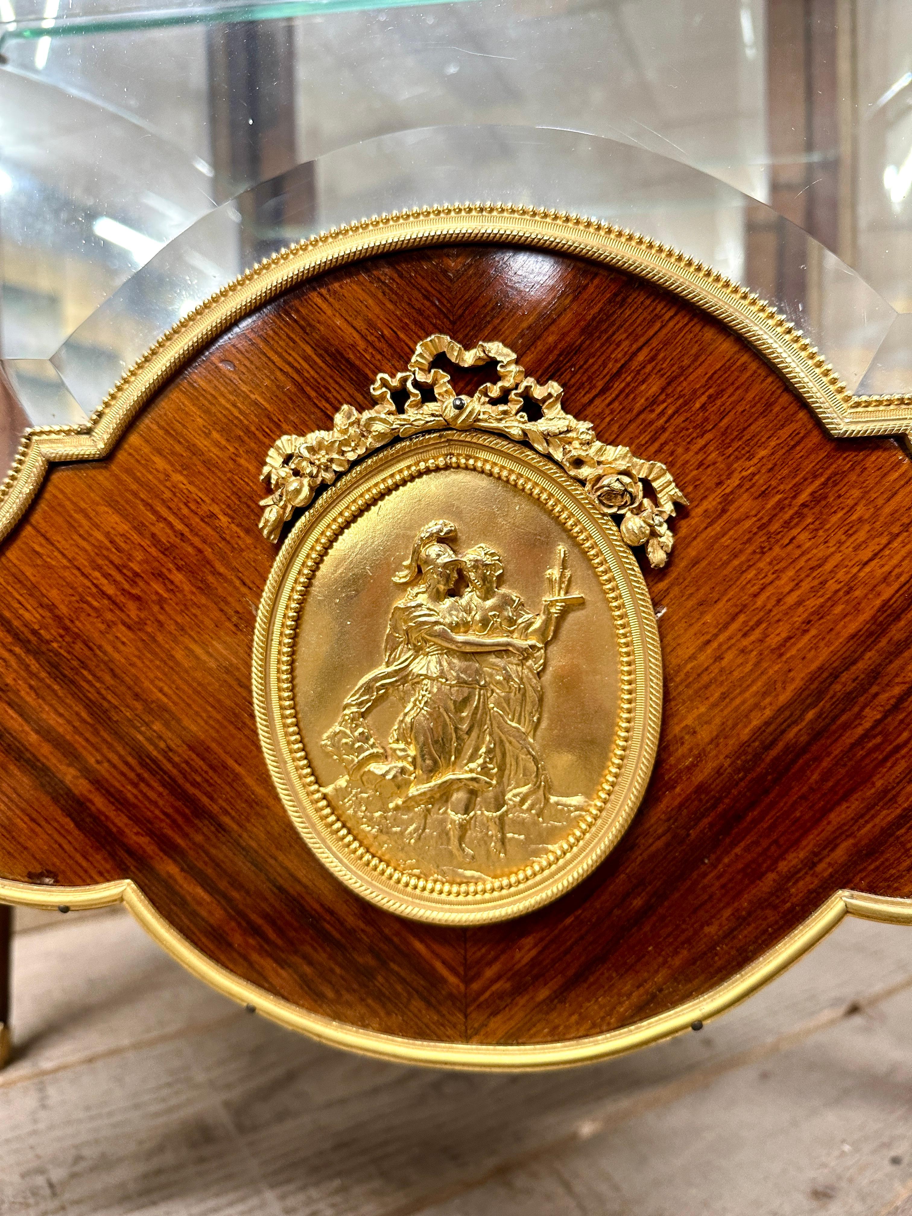 Louis XVI Style Showcase in Violet Wood and Gilt Bronzes, Napoleon III Period 6