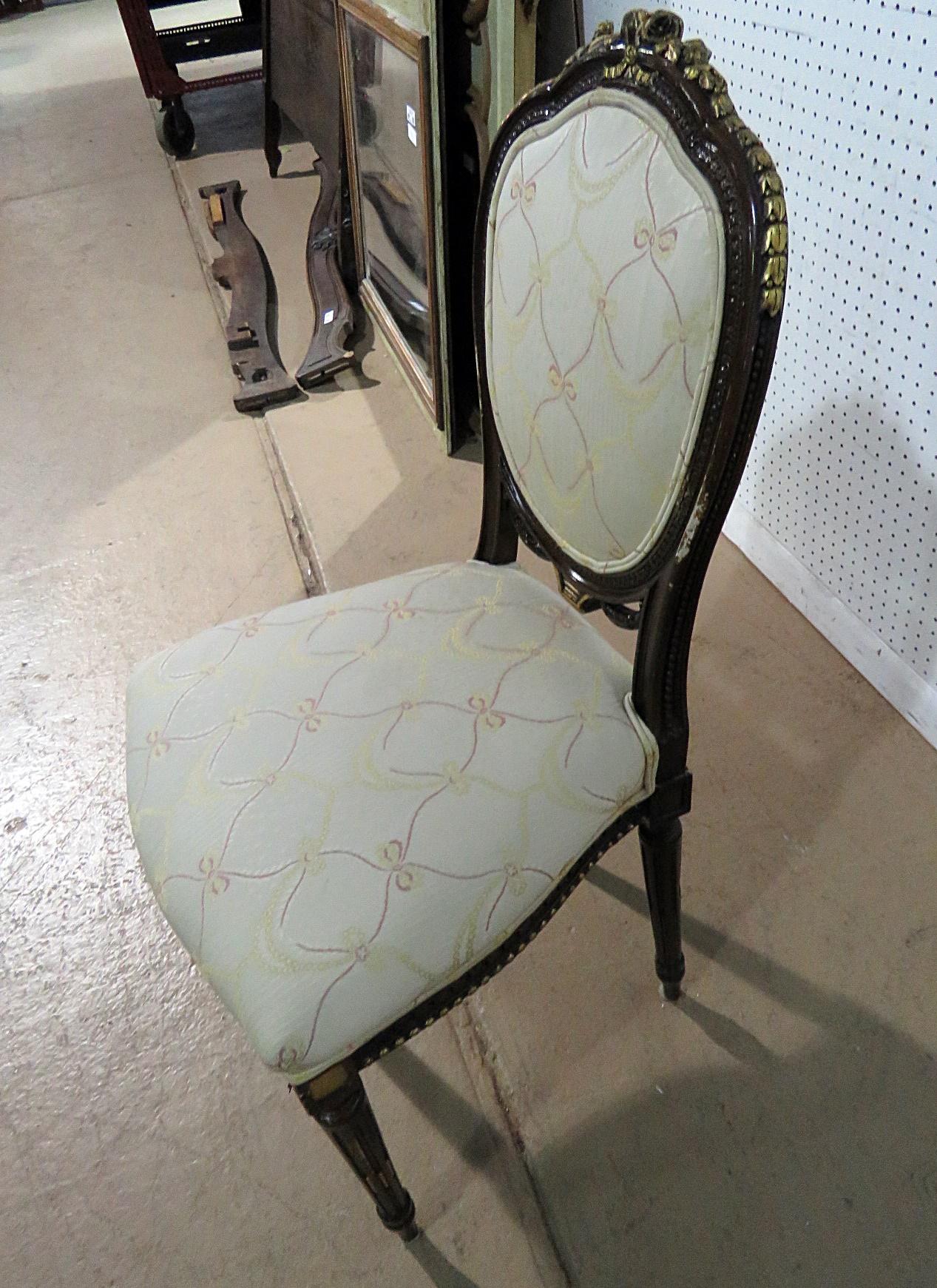 Wood Louis XVI Style Side Chair For Sale