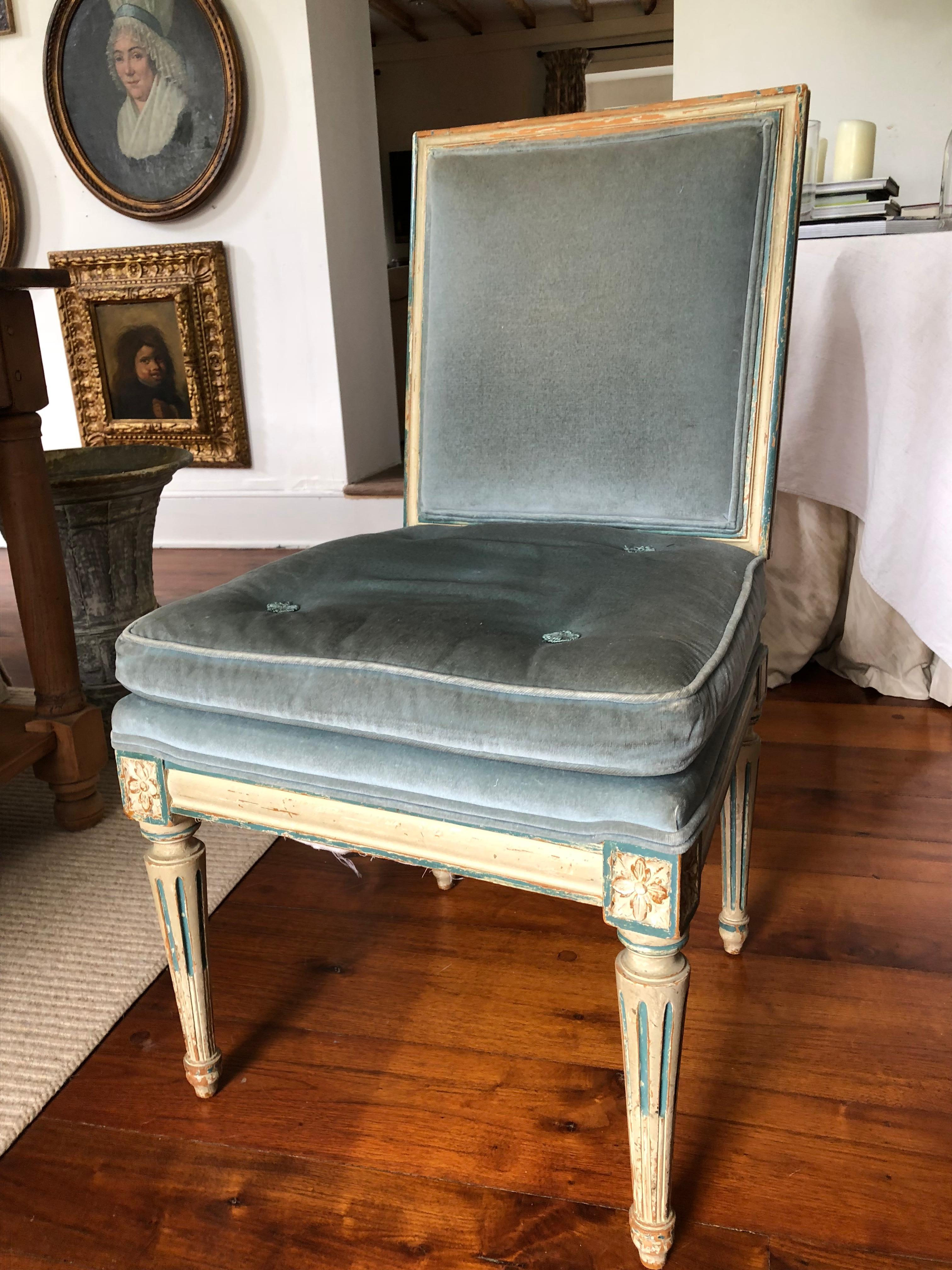 Louis XVI Style Side Chair, French 19th Century 5