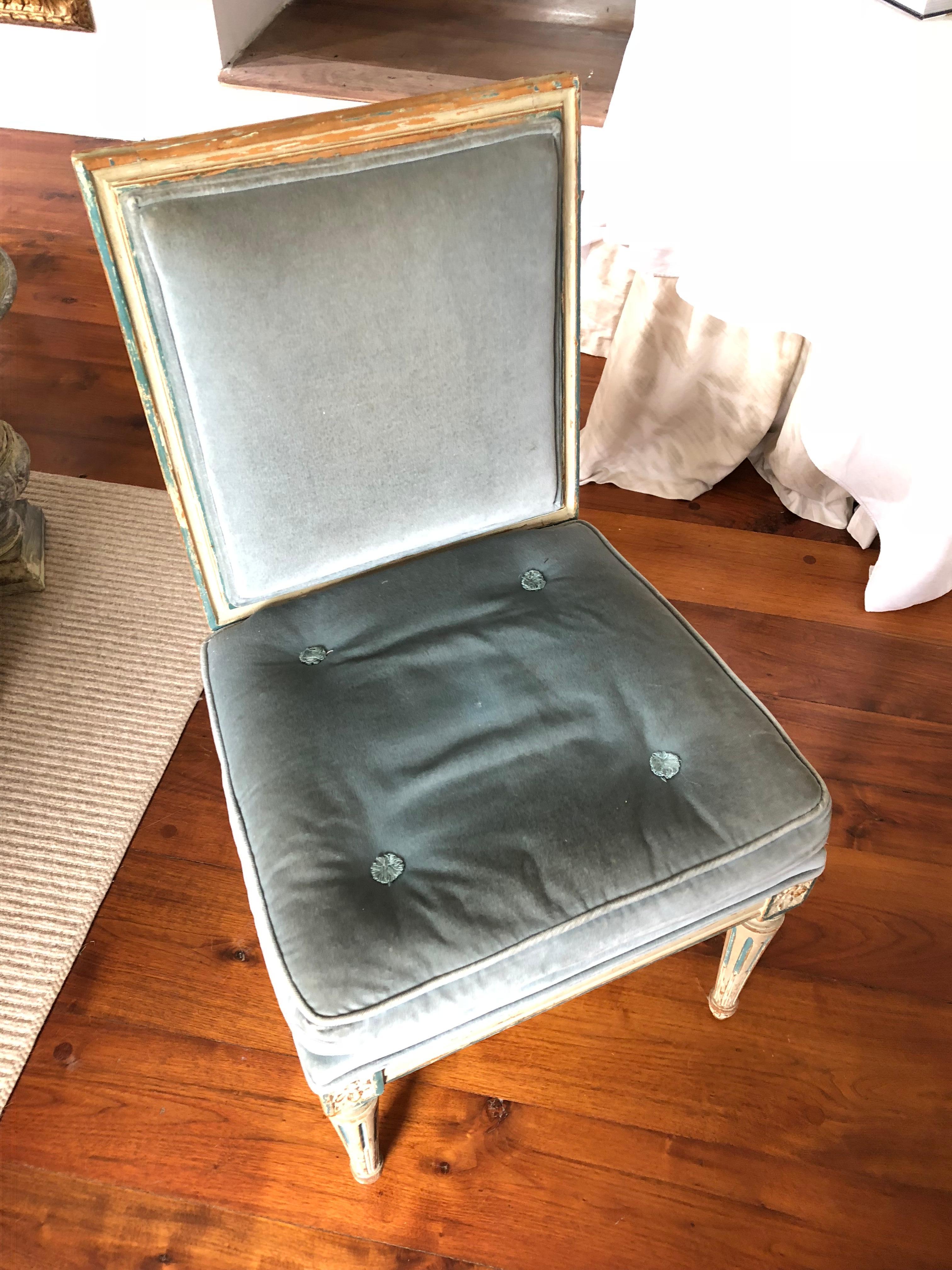 Louis XVI Style Side Chair, French 19th Century In Good Condition In Doylestown, PA