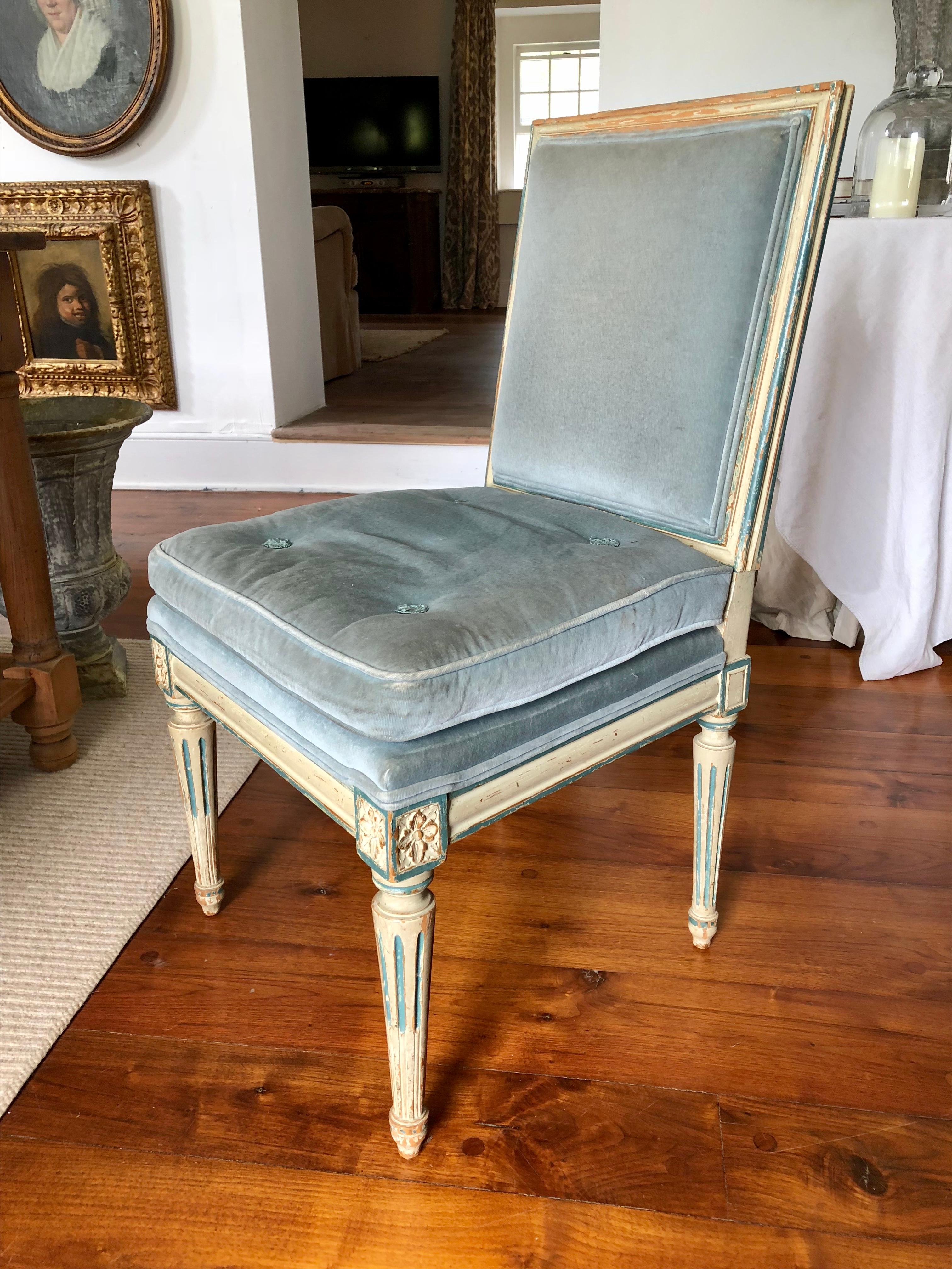 Louis XVI Style Side Chair, French 19th Century 4