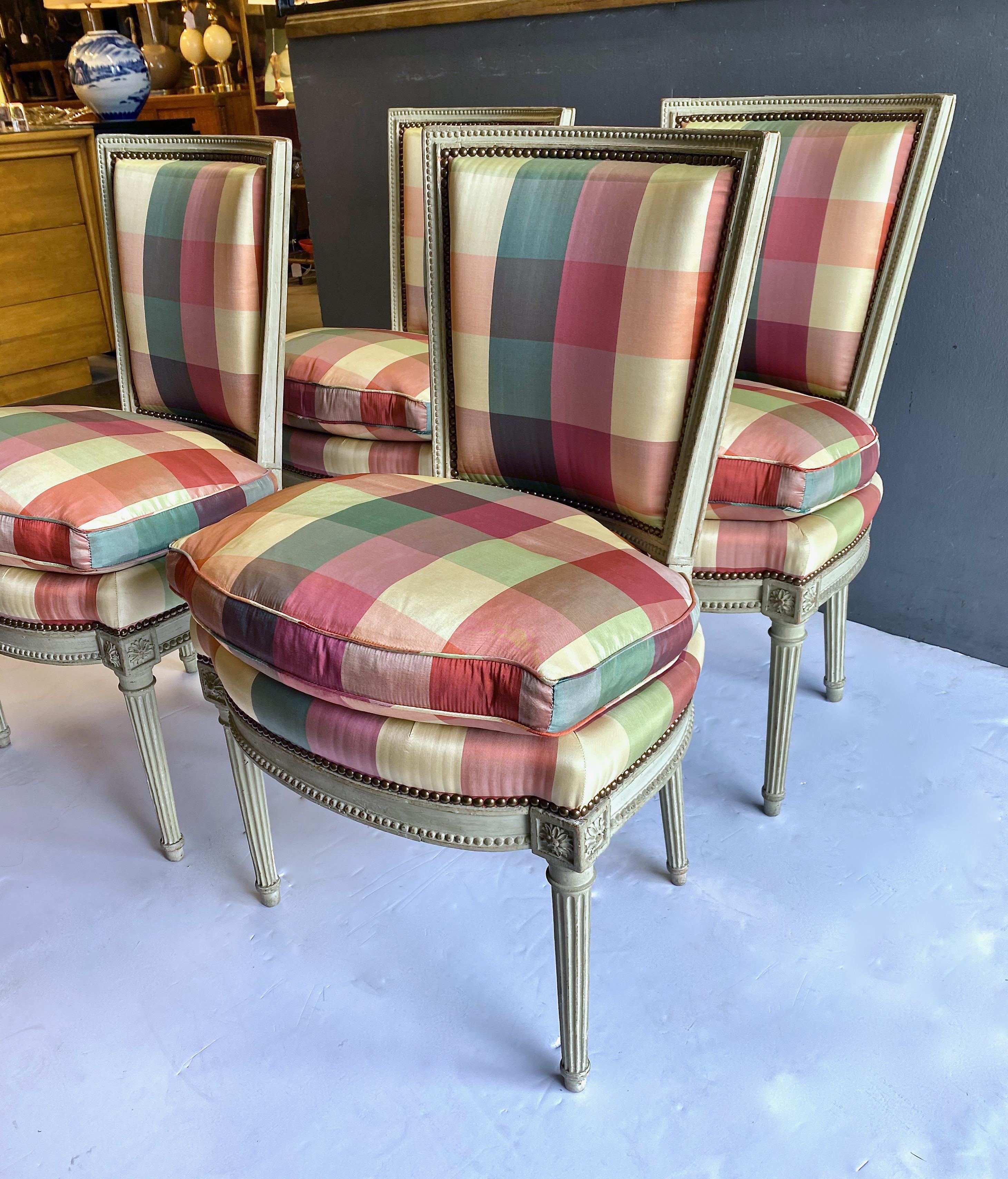 French Louis XVI-Style Side Chairs, Set of 4 For Sale