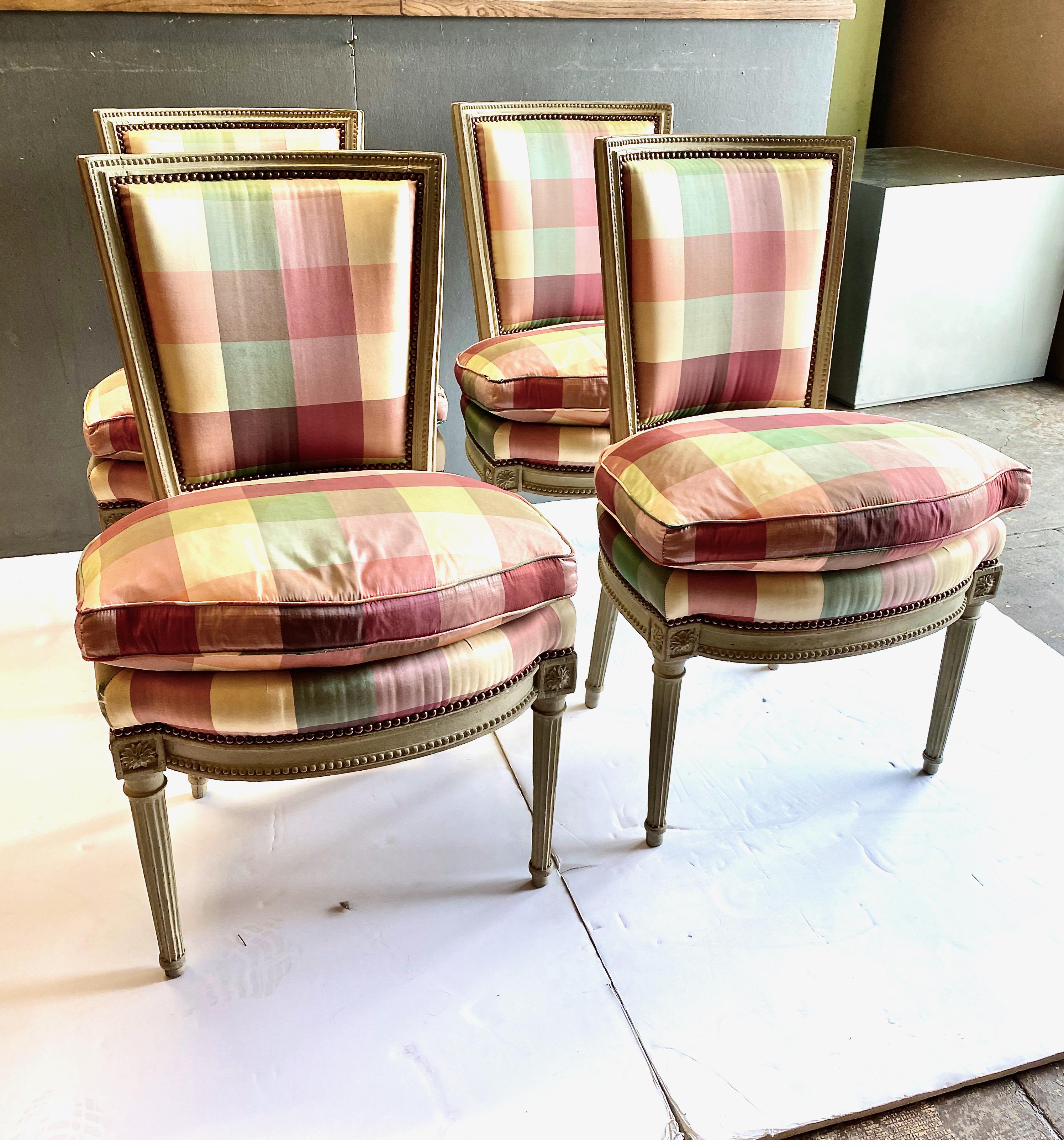 Louis XVI-Style Side Chairs, Set of 4 For Sale 1