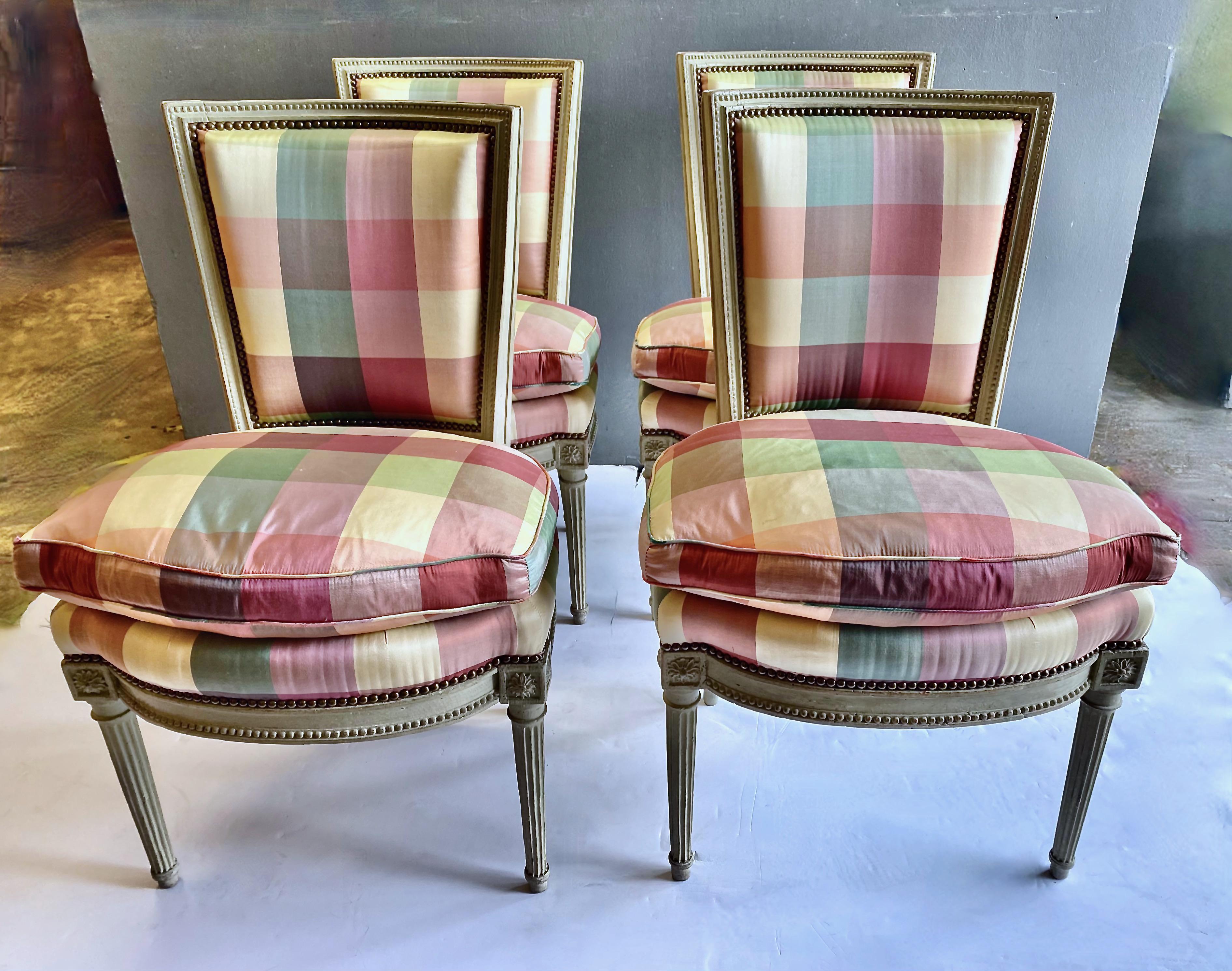 Louis XVI-Style Side Chairs, Set of 4 For Sale 2