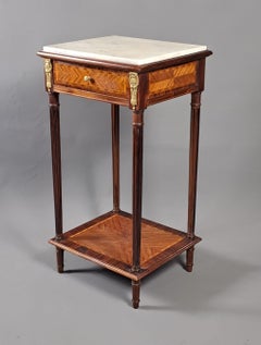Louis XVI Style Side Table In Mahogany And Rosewood Marquetry