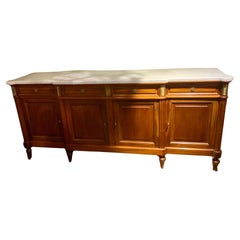 Used Louis XVI -Style sideboard/buffet mahogany with white marble top