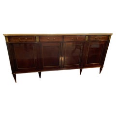 Louis XVI-Style sideboard/buffet mahogany with white marble top