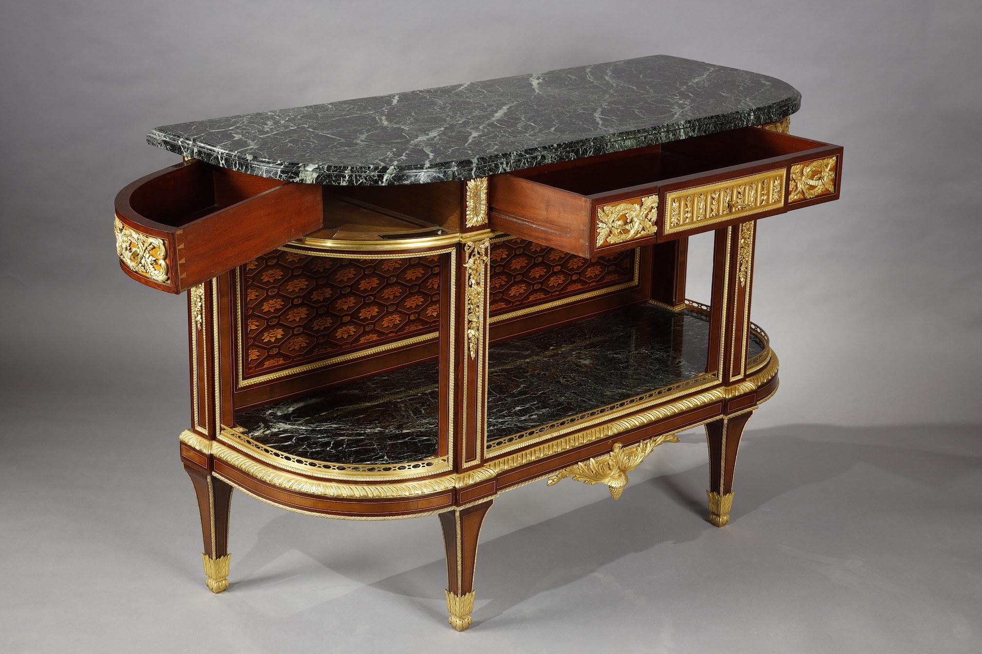 Mid-19th Century Louis XVI Style Console Stamped C.-G. Winckelsen, France, 1869 For Sale