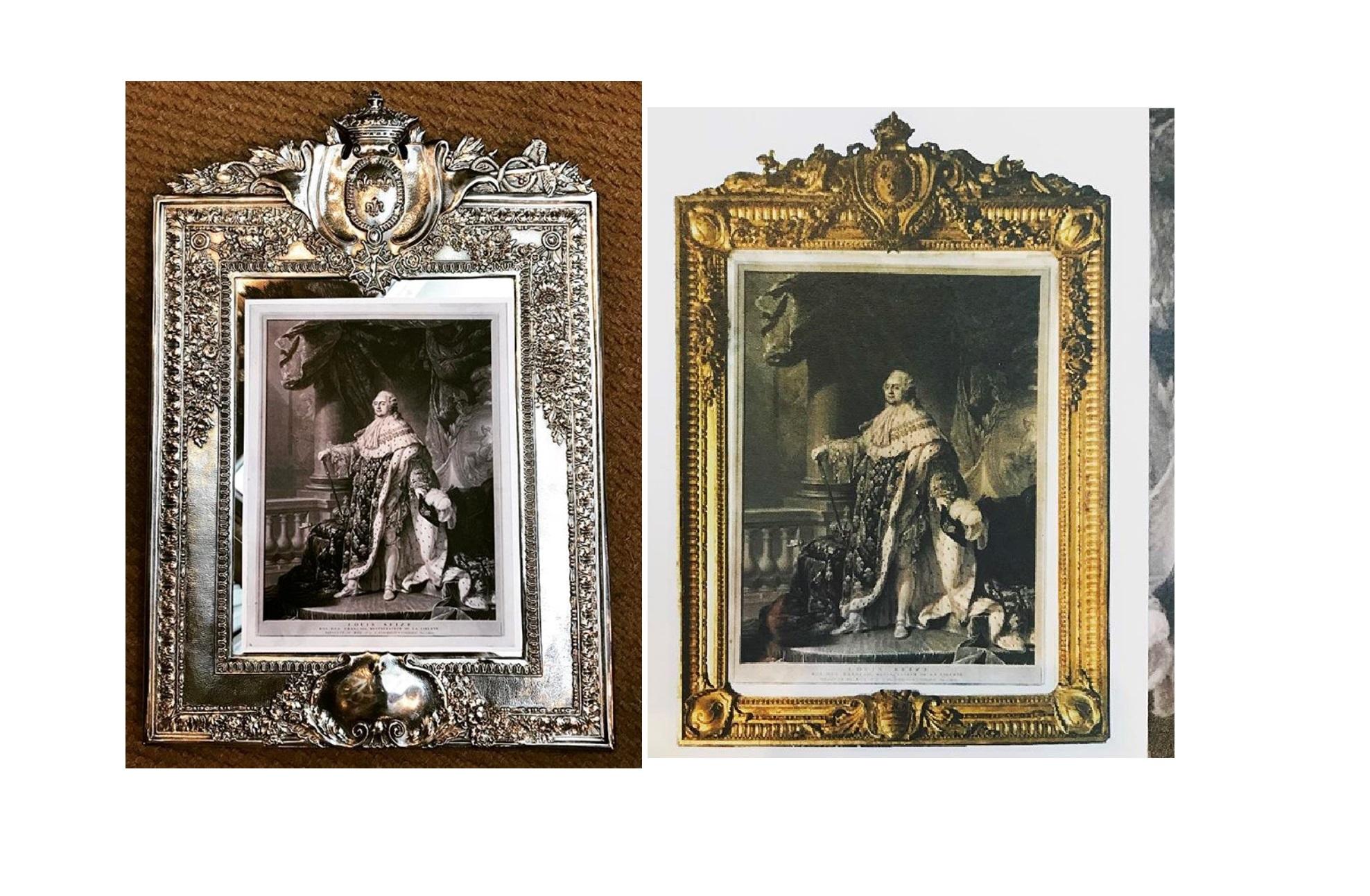 Louis XVI Style Silver Plated Table Mirror / Frame 2