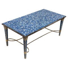 Louis XVI Stil Versilberte Bronze & Lapislazuli Couchtisch, Att. E. F. Caldwell