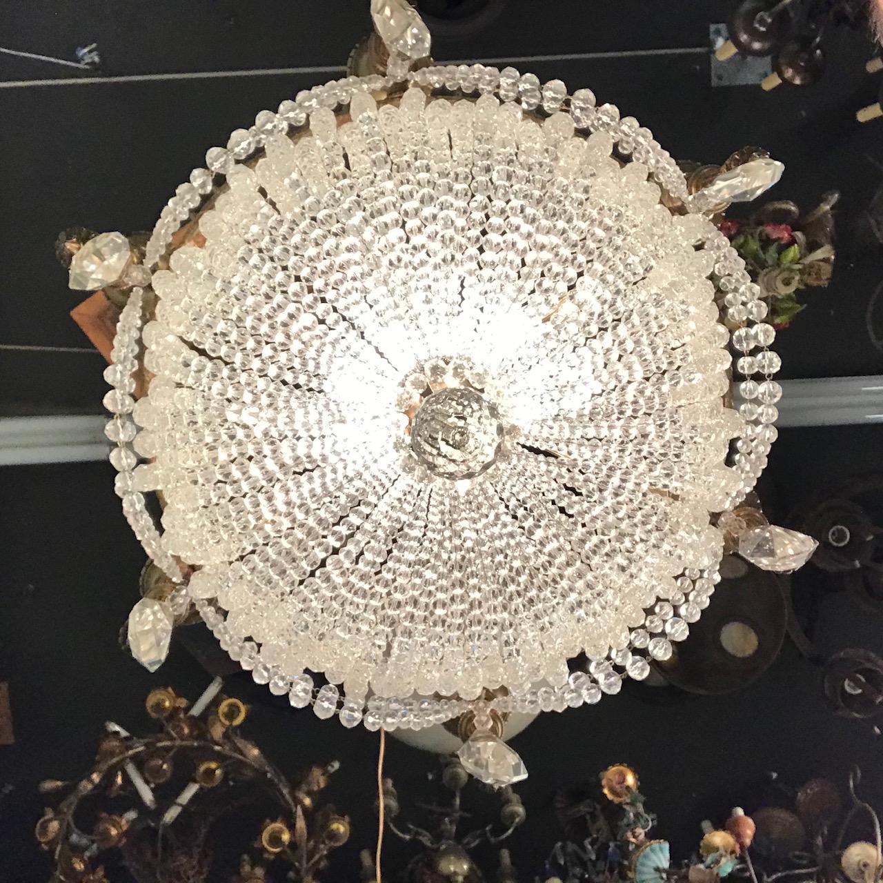 Lustre à panier à six lumières de style Louis XVI en vente 3