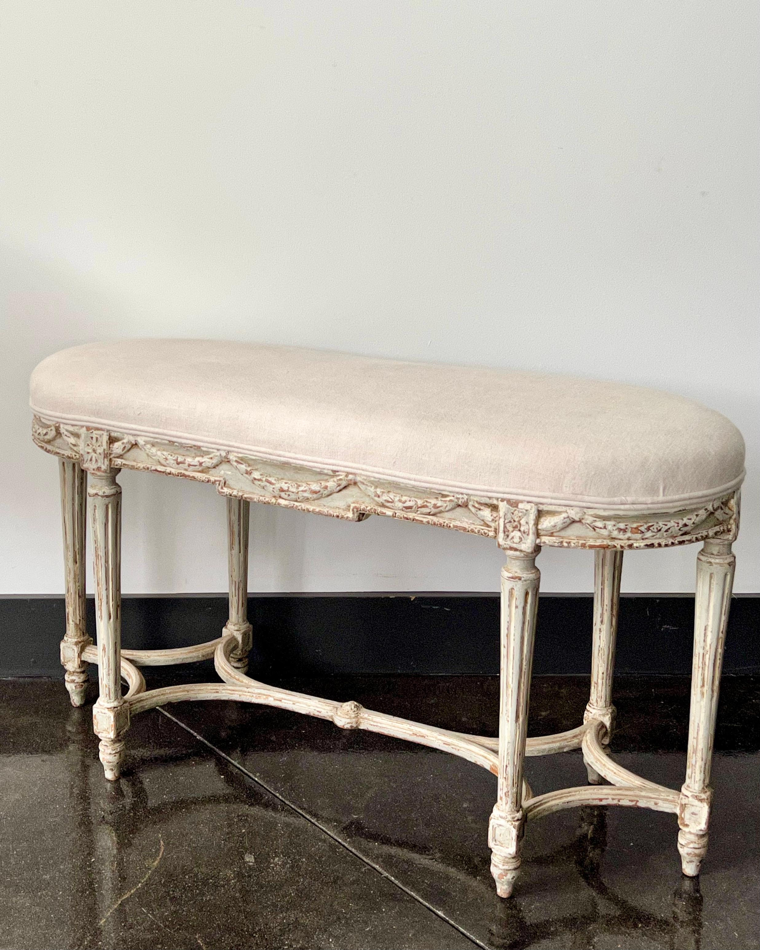 French Louis XVI Style Small Bench