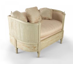 Louis XVI Style Small White Painted Wooden Rounded Wall Daybed