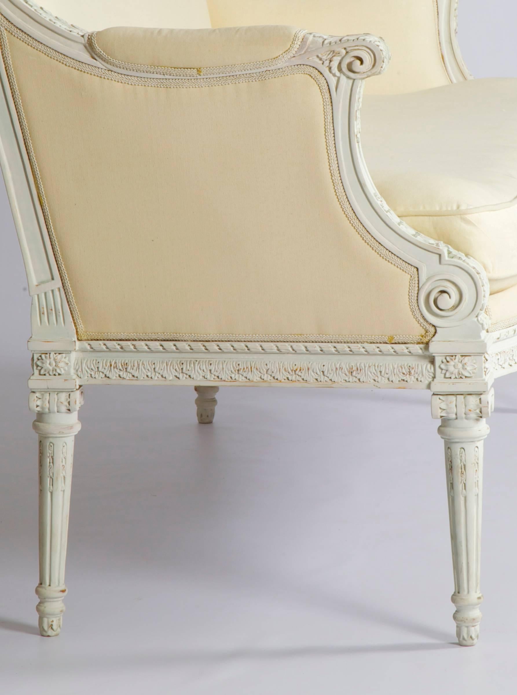 Hand-Painted Louis XVI Style Sofa For Sale