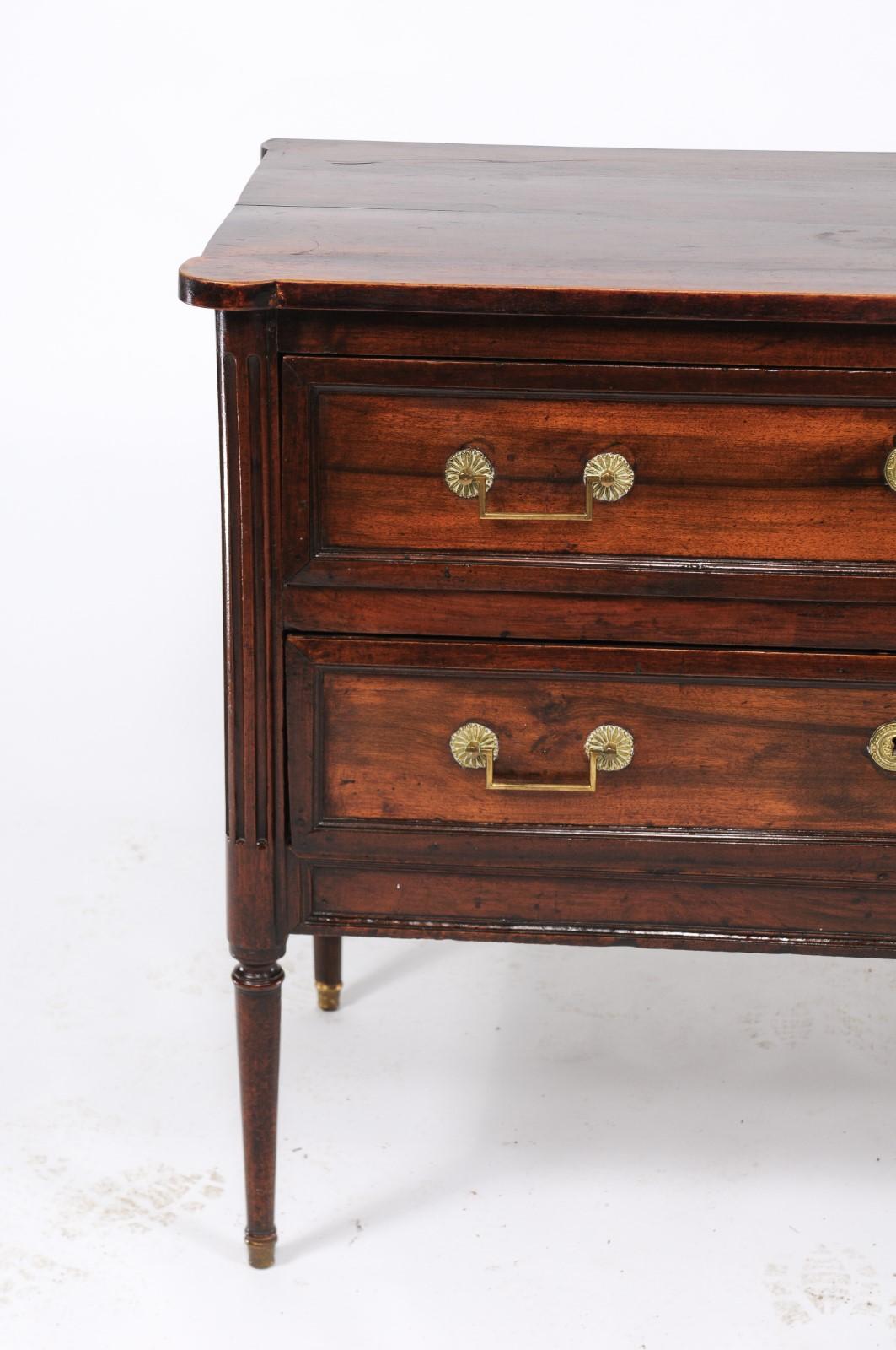 Louis XVI Style Southwestern French Late 19th Century Walnut Two-Drawer Commode 8