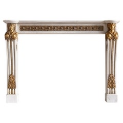 Louis XVI Stil Statuary Marmor und Ormolu montierten Kamin