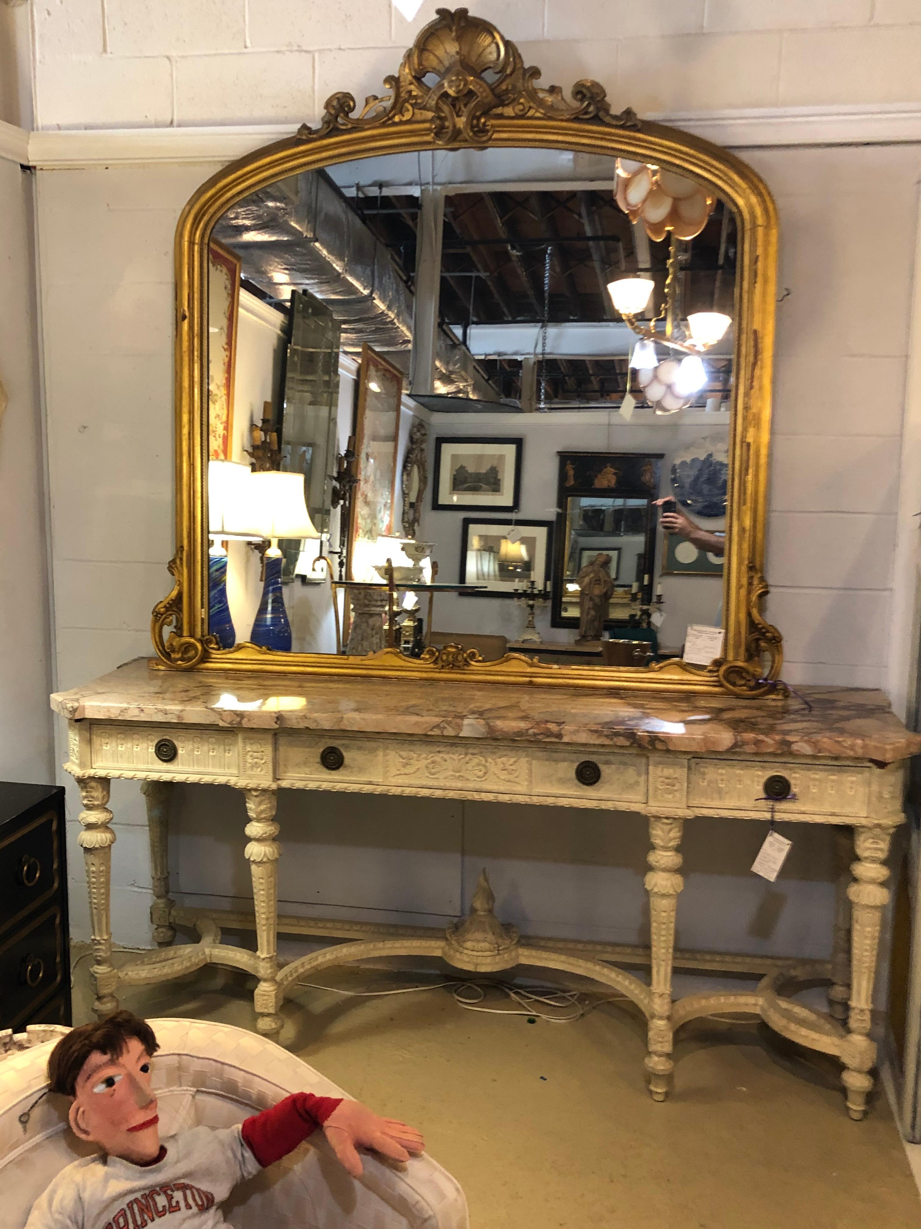 Louis XVI Style Swedish Painted Sideboard, Console or Serving Table In Good Condition In Stamford, CT