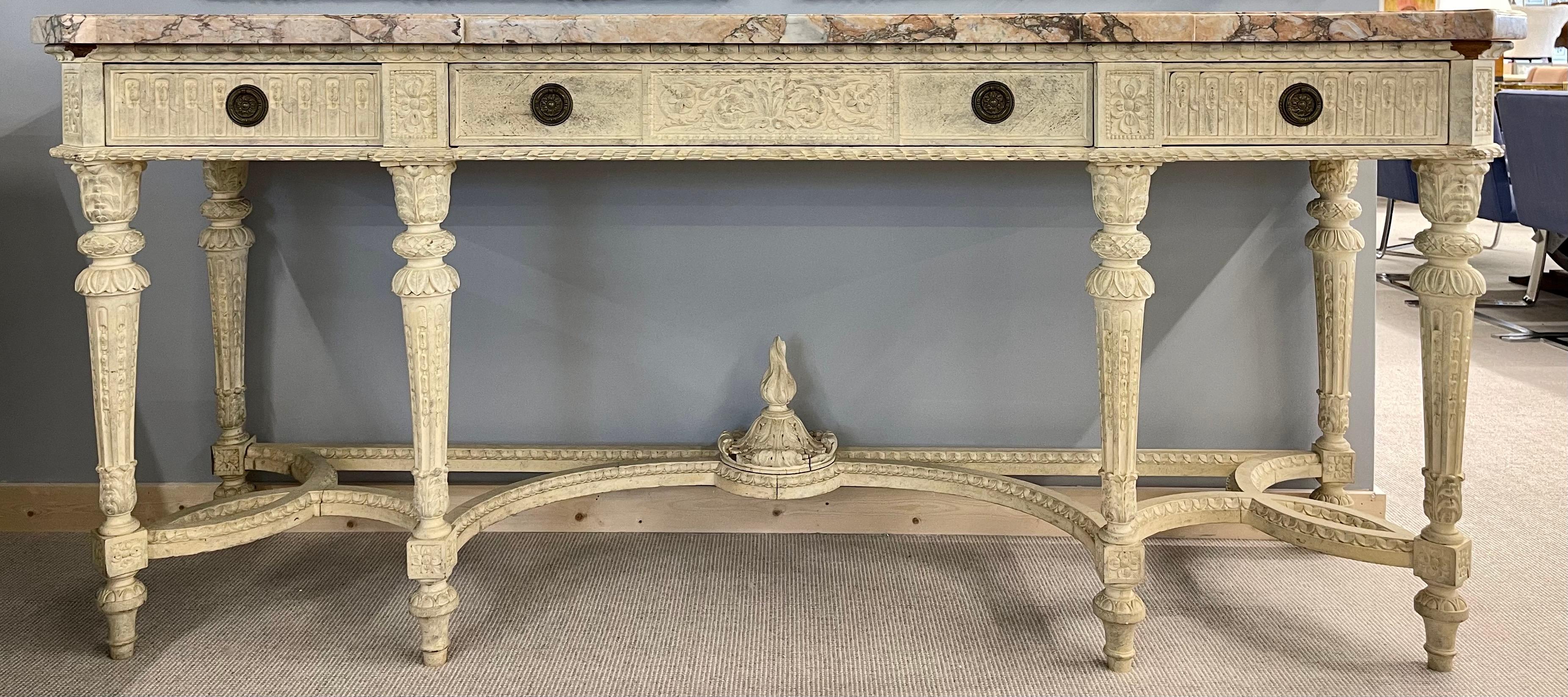 20th Century Louis XVI Style Swedish Painted Sideboard, Console or Serving Table Style Jansen