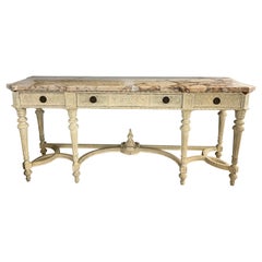 Vintage Louis XVI Style Swedish Painted Sideboard, Console or Serving Table Style Jansen
