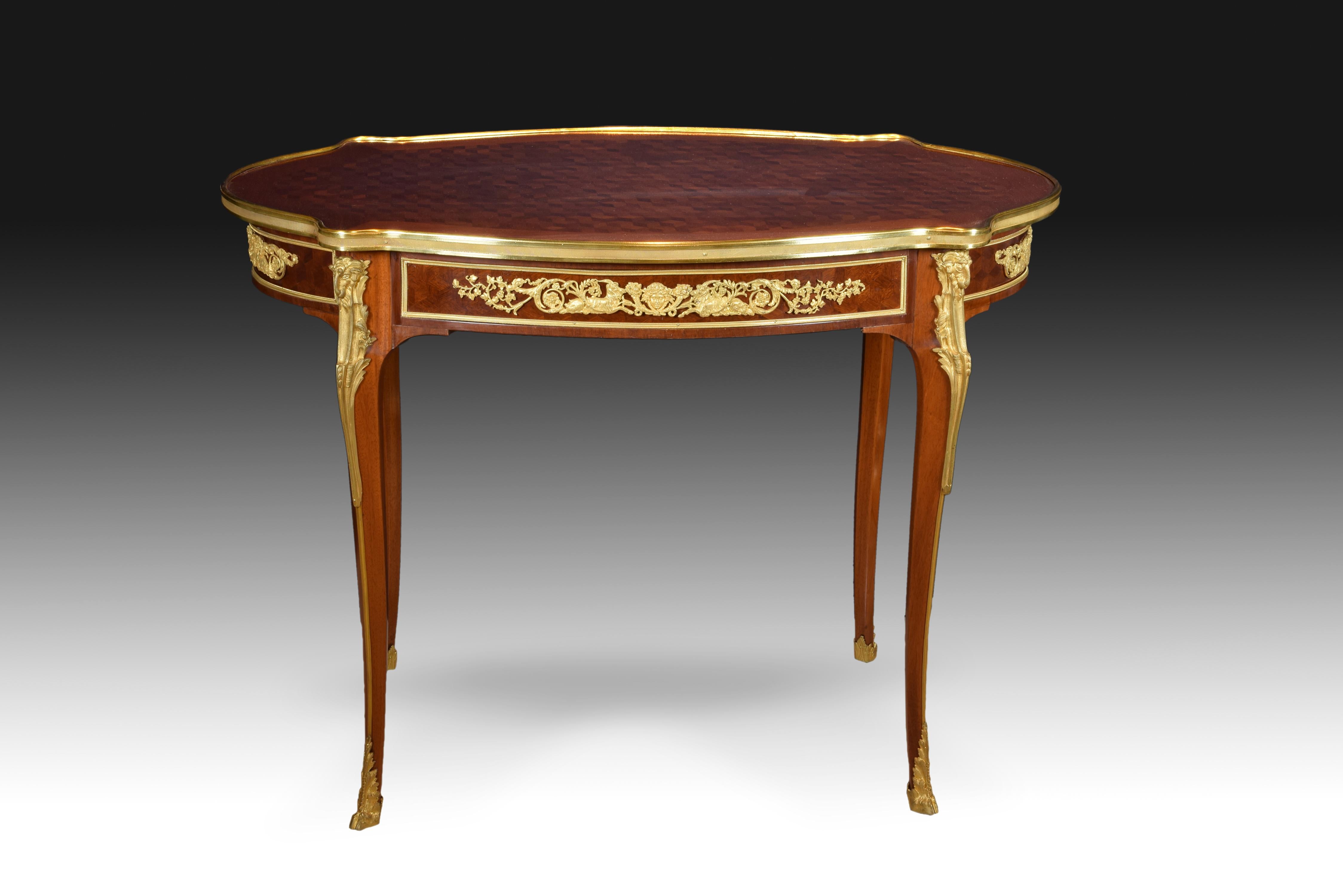 Louis XVI Style table. After A. Weisweiler, End 19th Century 4