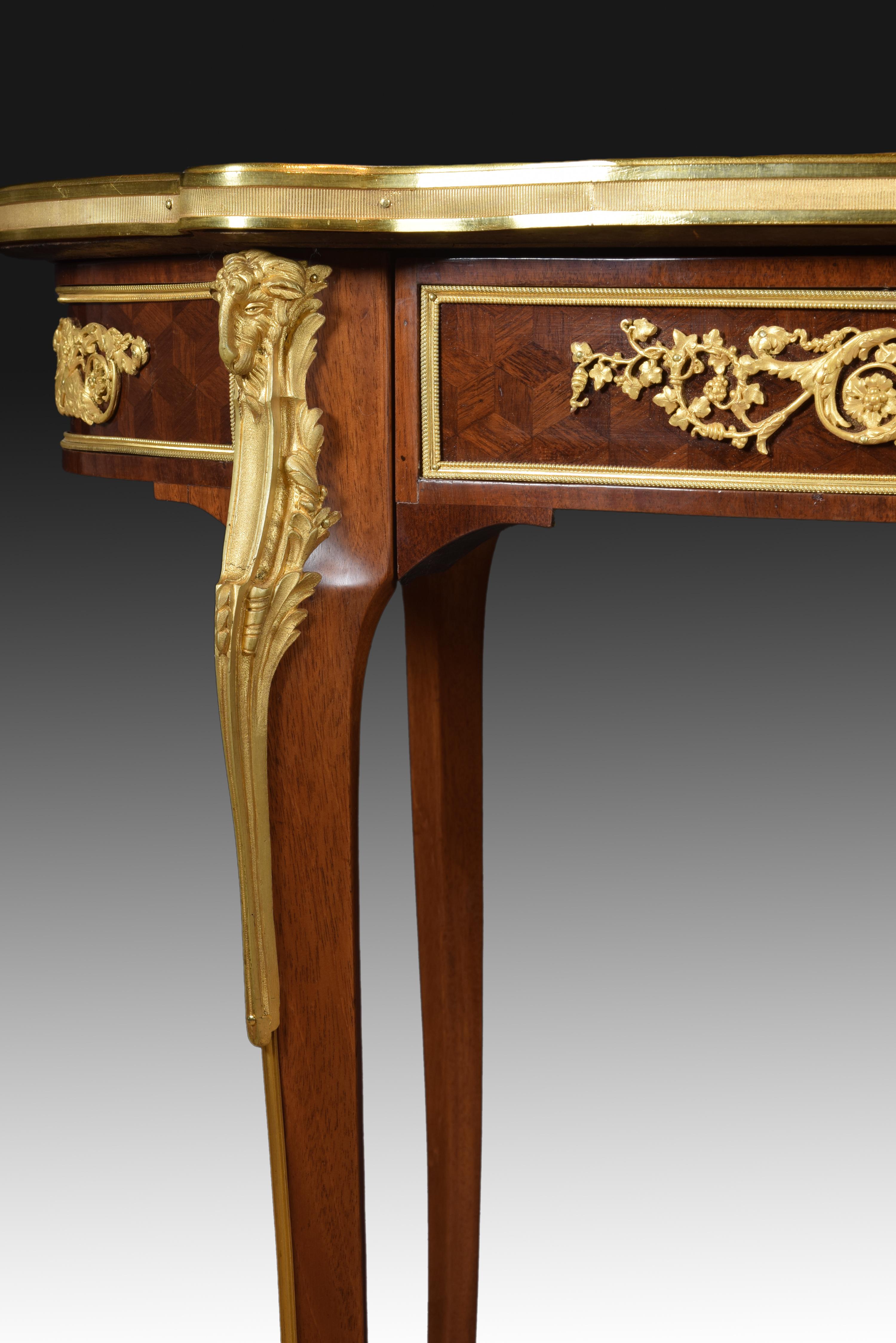 Gilt Louis XVI Style table. After A. Weisweiler, End 19th Century