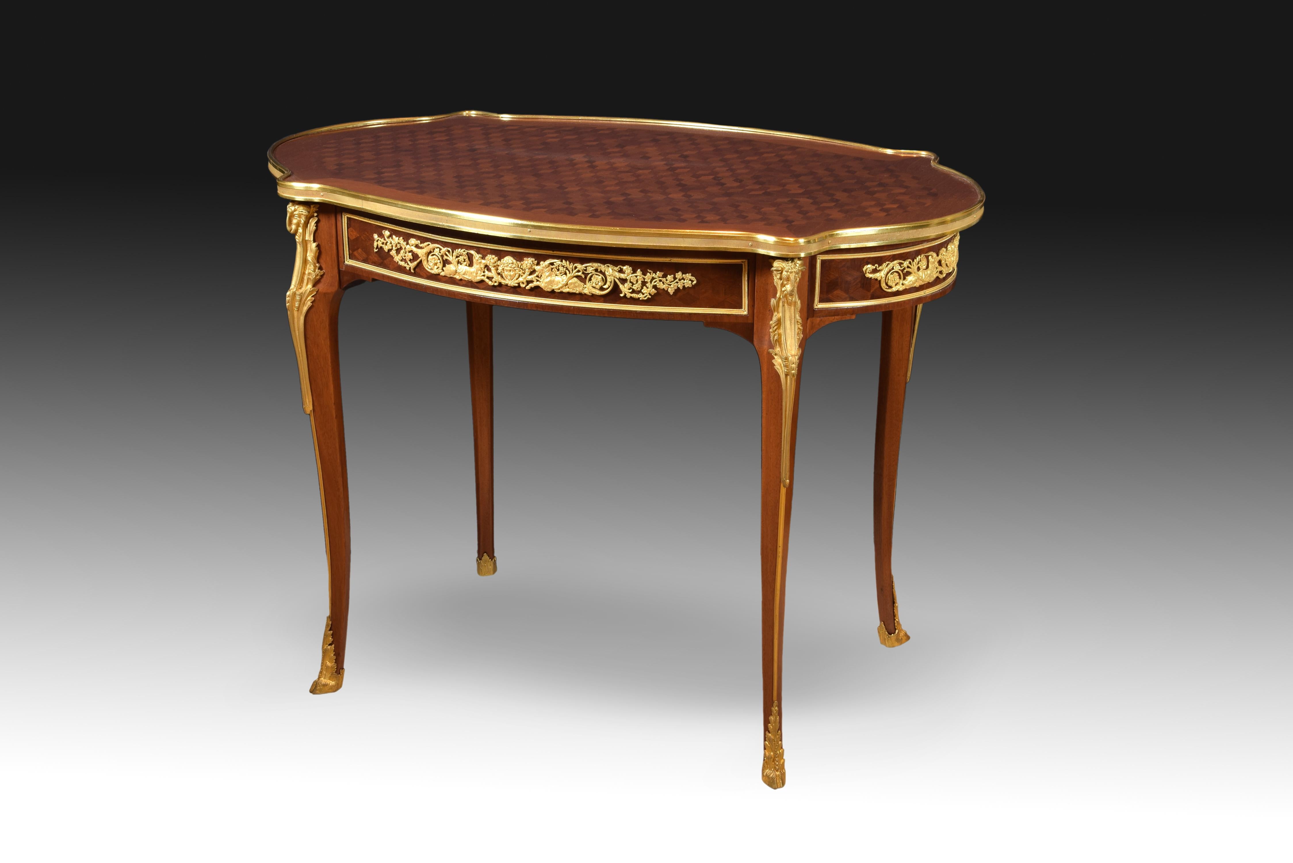 Louis XVI Style table. After A. Weisweiler, End 19th Century 1