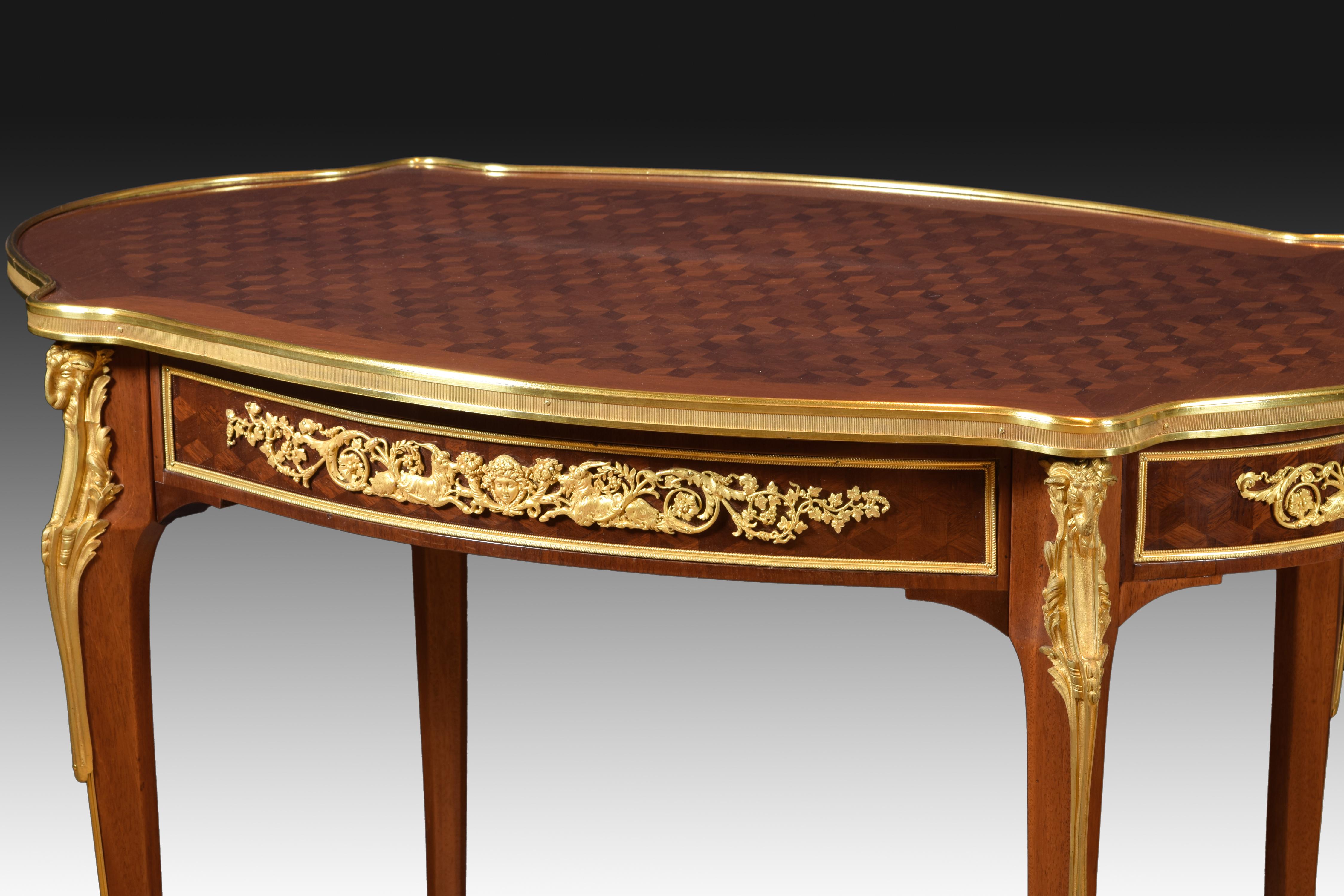 Louis XVI Style table. After A. Weisweiler, End 19th Century 2
