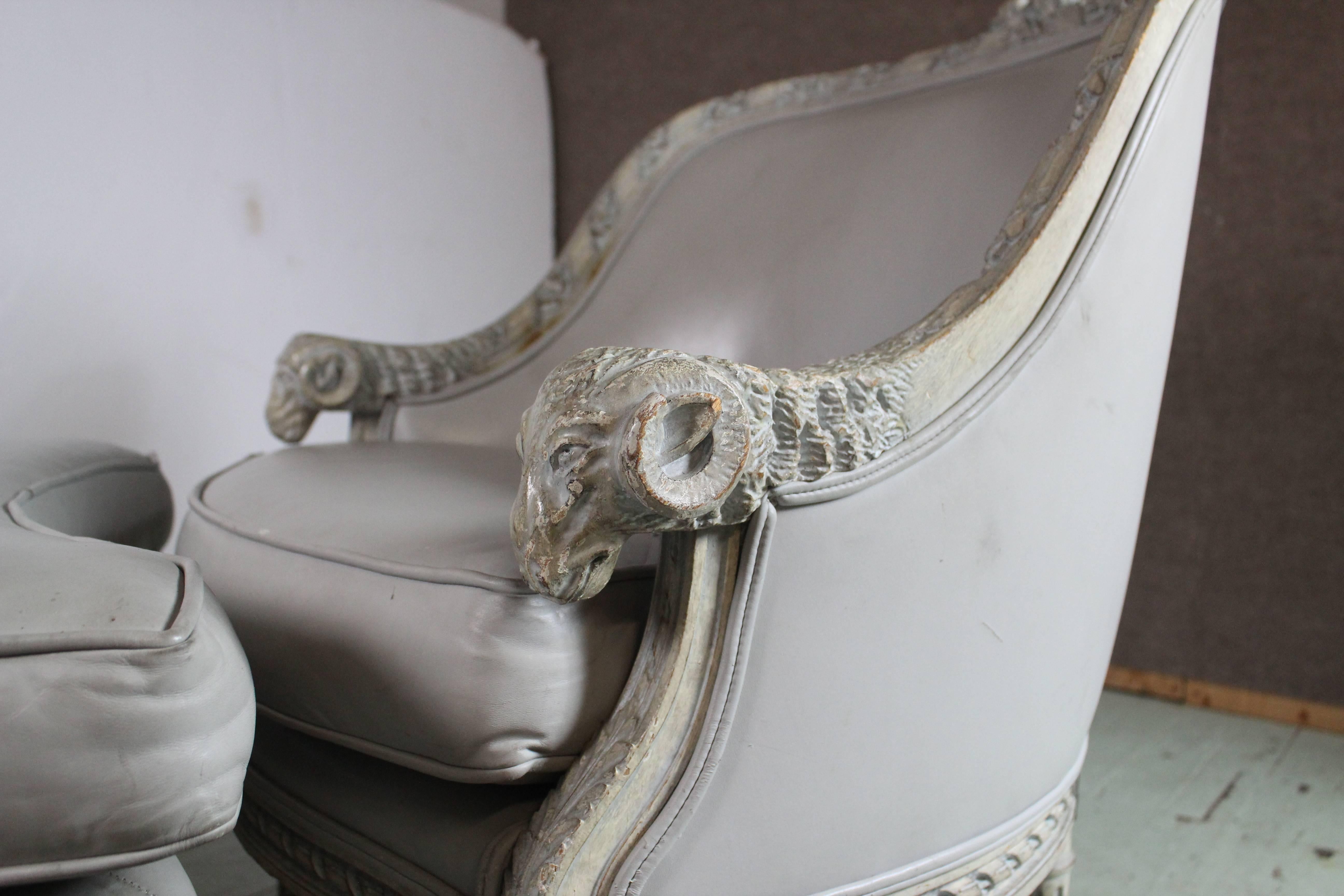 Louis XVI Style Three-Piece Chaise In Good Condition In Pomona, CA