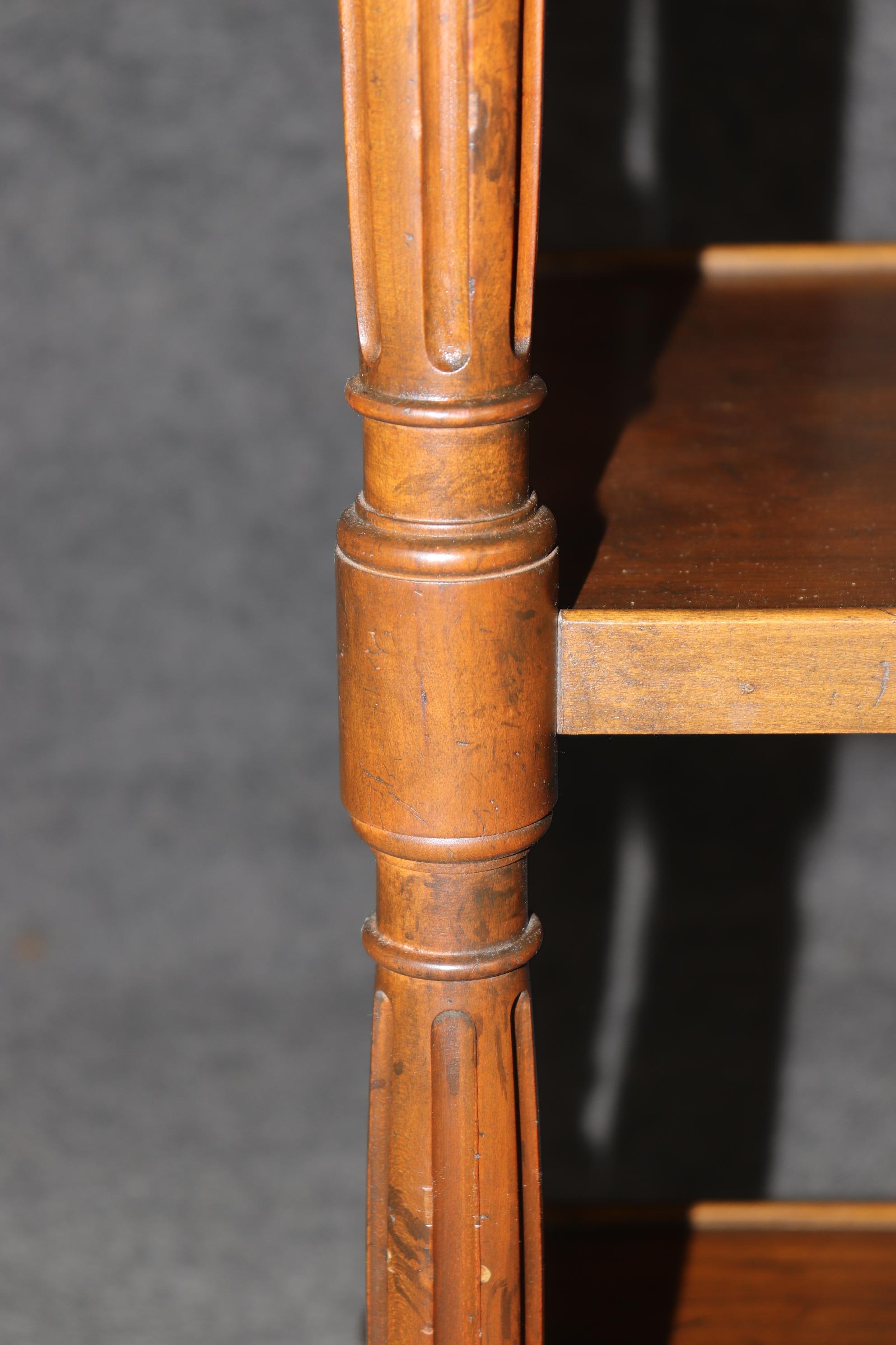 Louis XVI Style Three Tier Brass Mounted Console Table By Baker 6