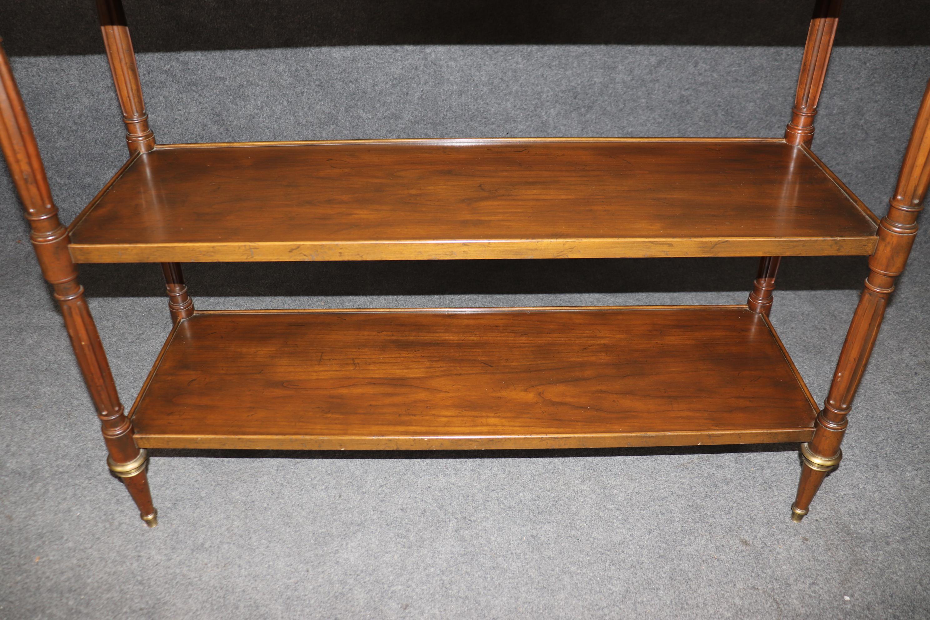 Louis XVI Style Three Tier Brass Mounted Console Table By Baker 3